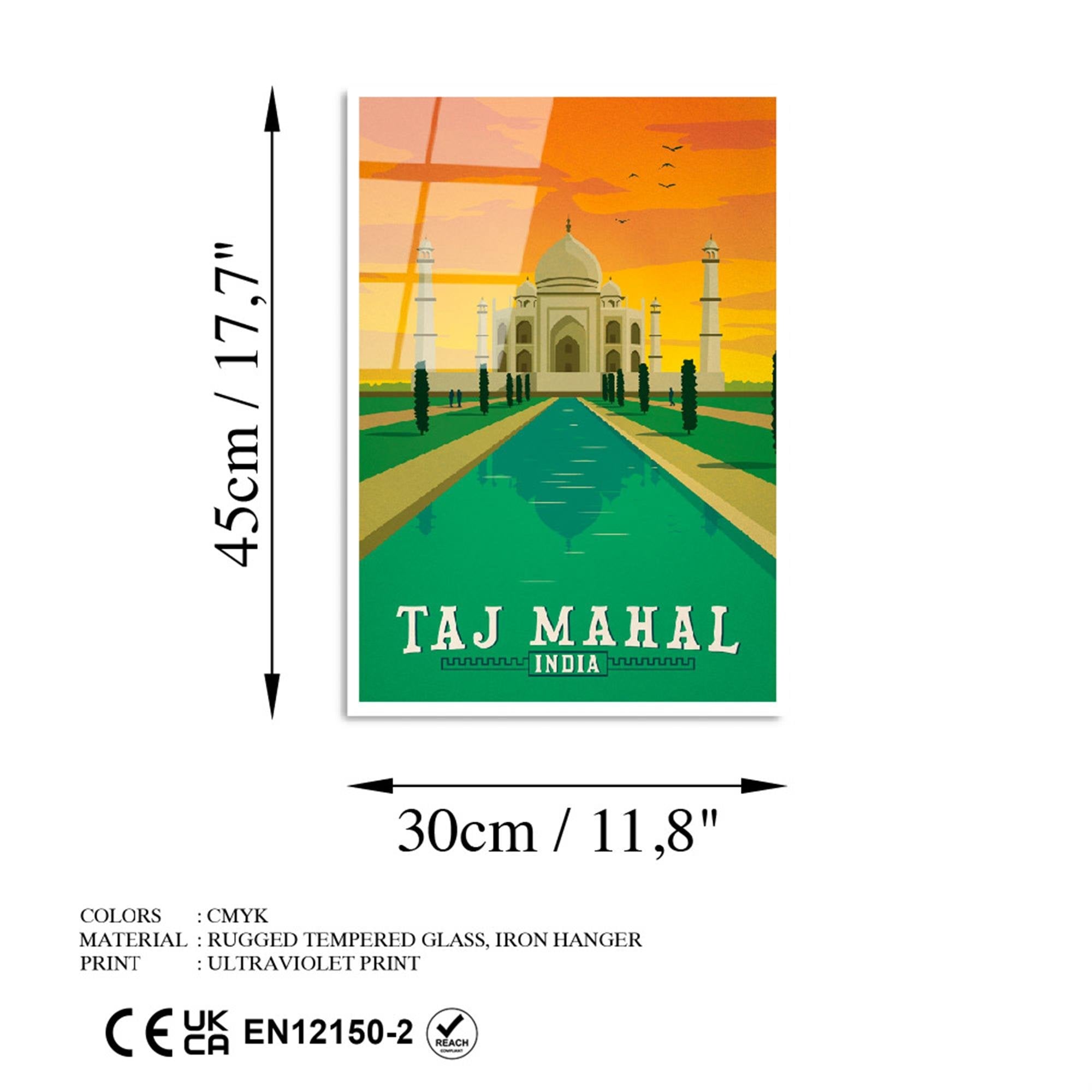 UV-1001 Baskılı Cam Dikdörtgen Duvar Tablosu | ByLamp