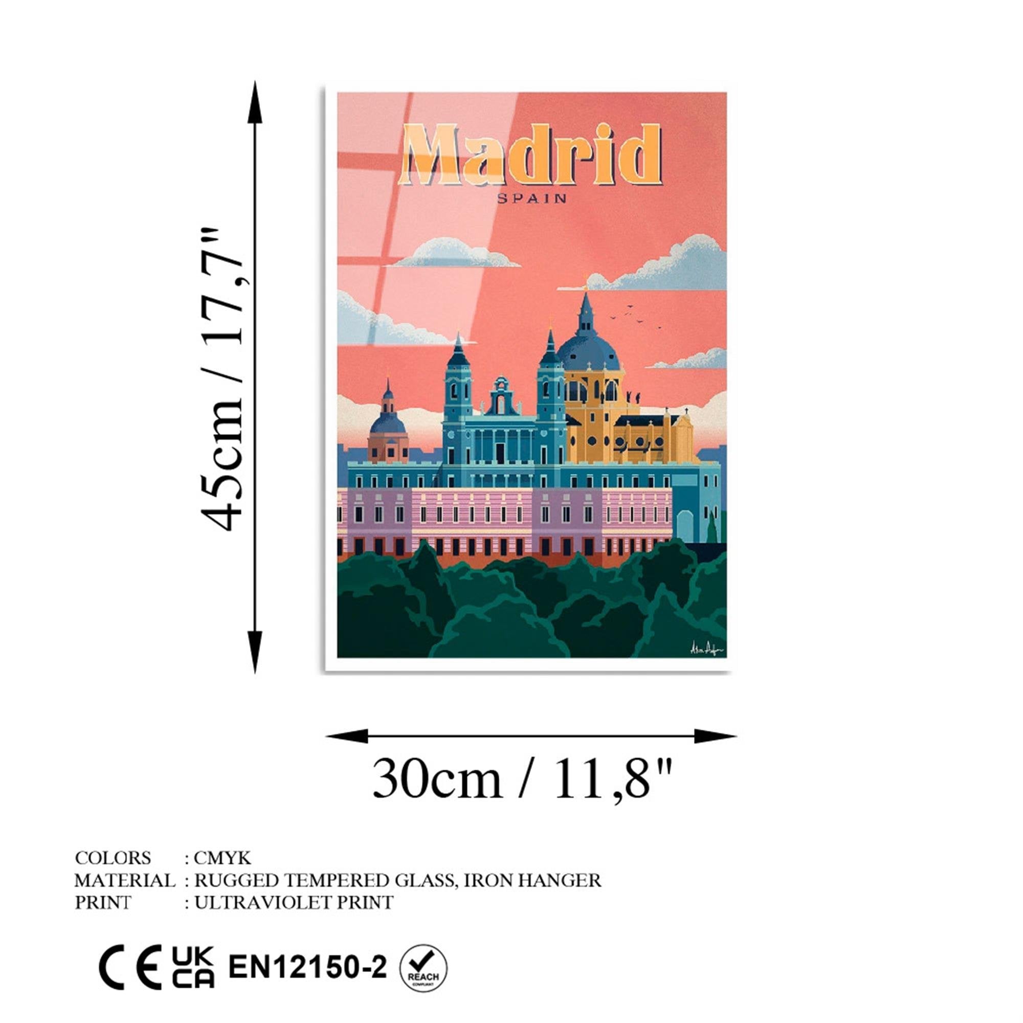 UV-1002 Baskılı Cam Dikdörtgen Duvar Tablosu | ByLamp