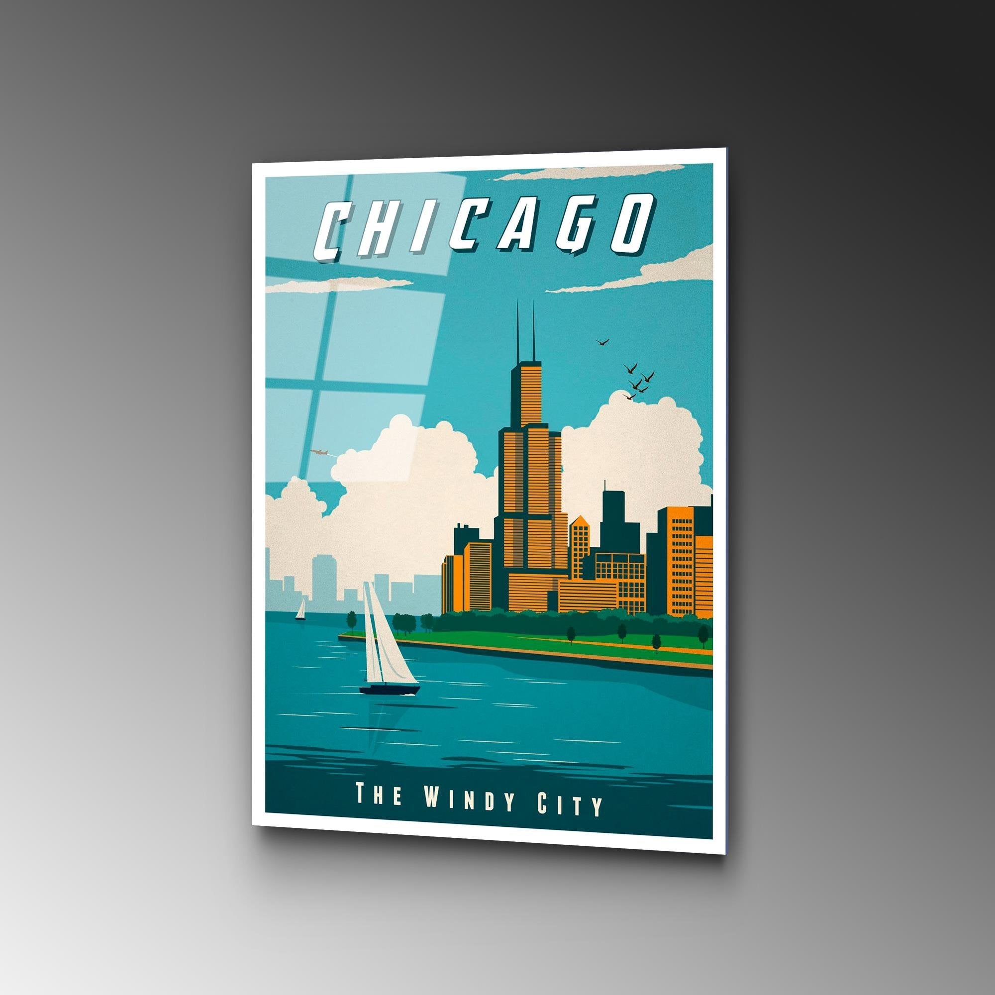 UV-1006 Baskılı Cam Dikdörtgen Duvar Tablosu | ByLamp