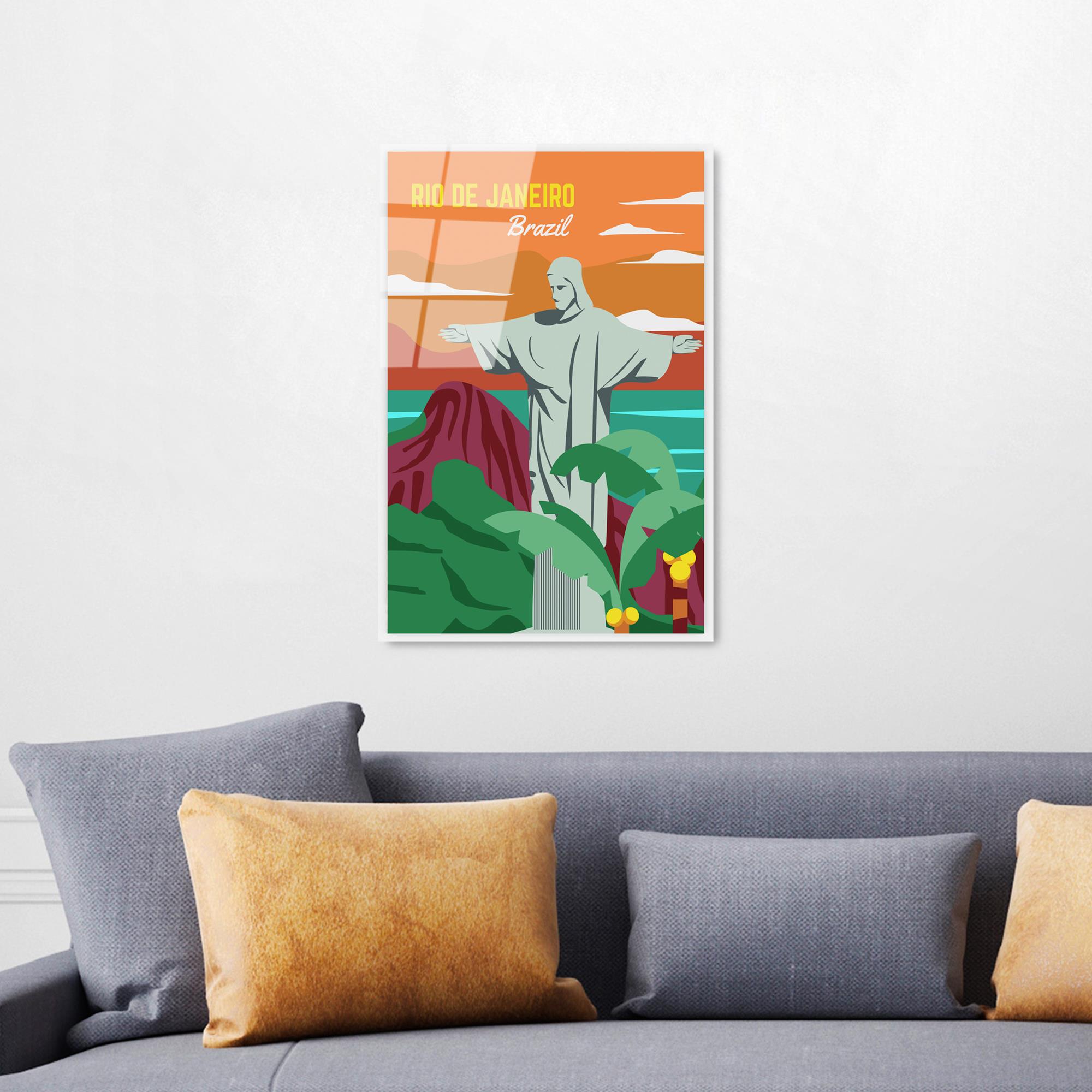 UV-1016 Baskılı Cam Dikdörtgen Duvar Tablosu | ByLamp