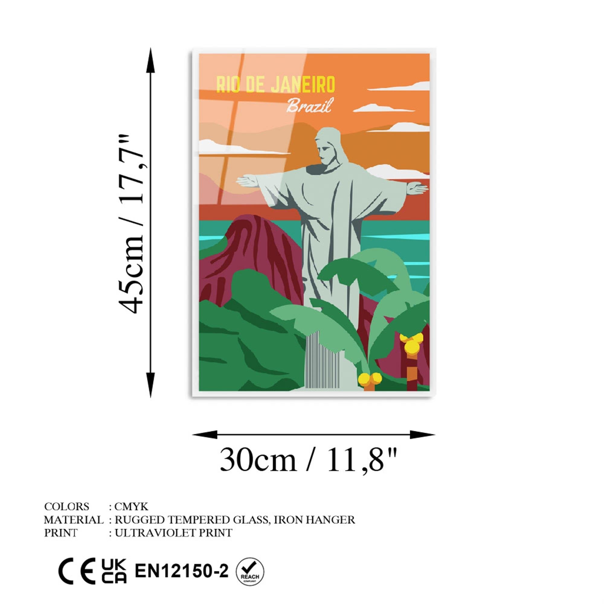 UV-1016 Baskılı Cam Dikdörtgen Duvar Tablosu | ByLamp