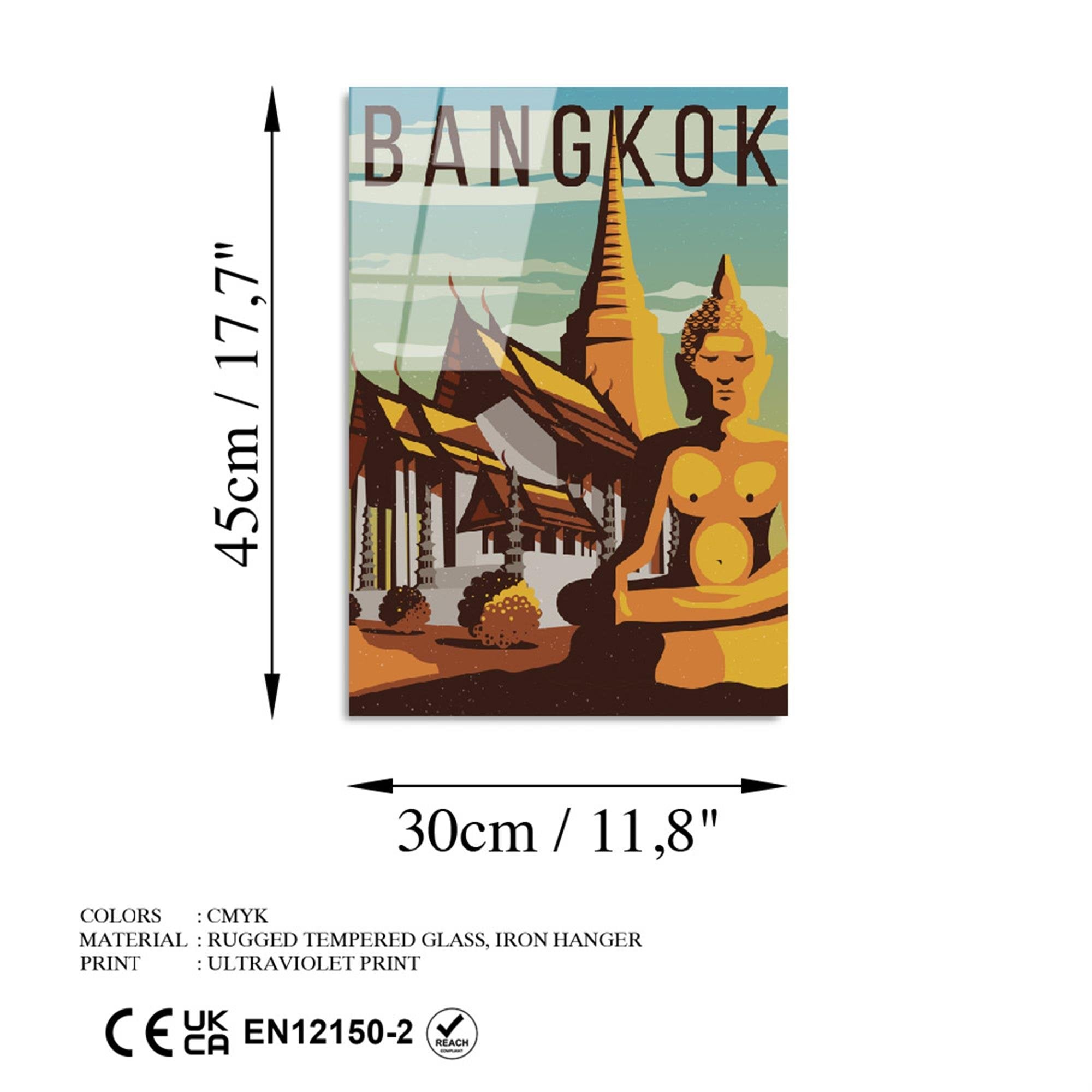 UV-1018 Baskılı Cam Dikdörtgen Duvar Tablosu | ByLamp