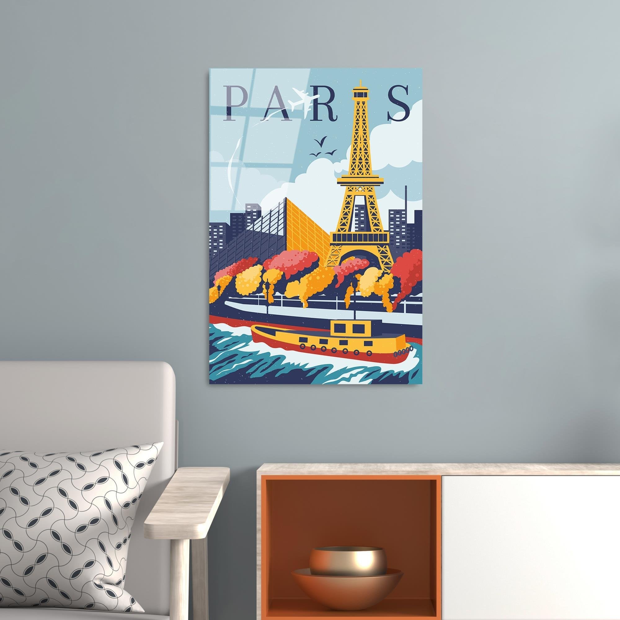 UV-1019 Baskılı Cam Dikdörtgen Duvar Tablosu | ByLamp