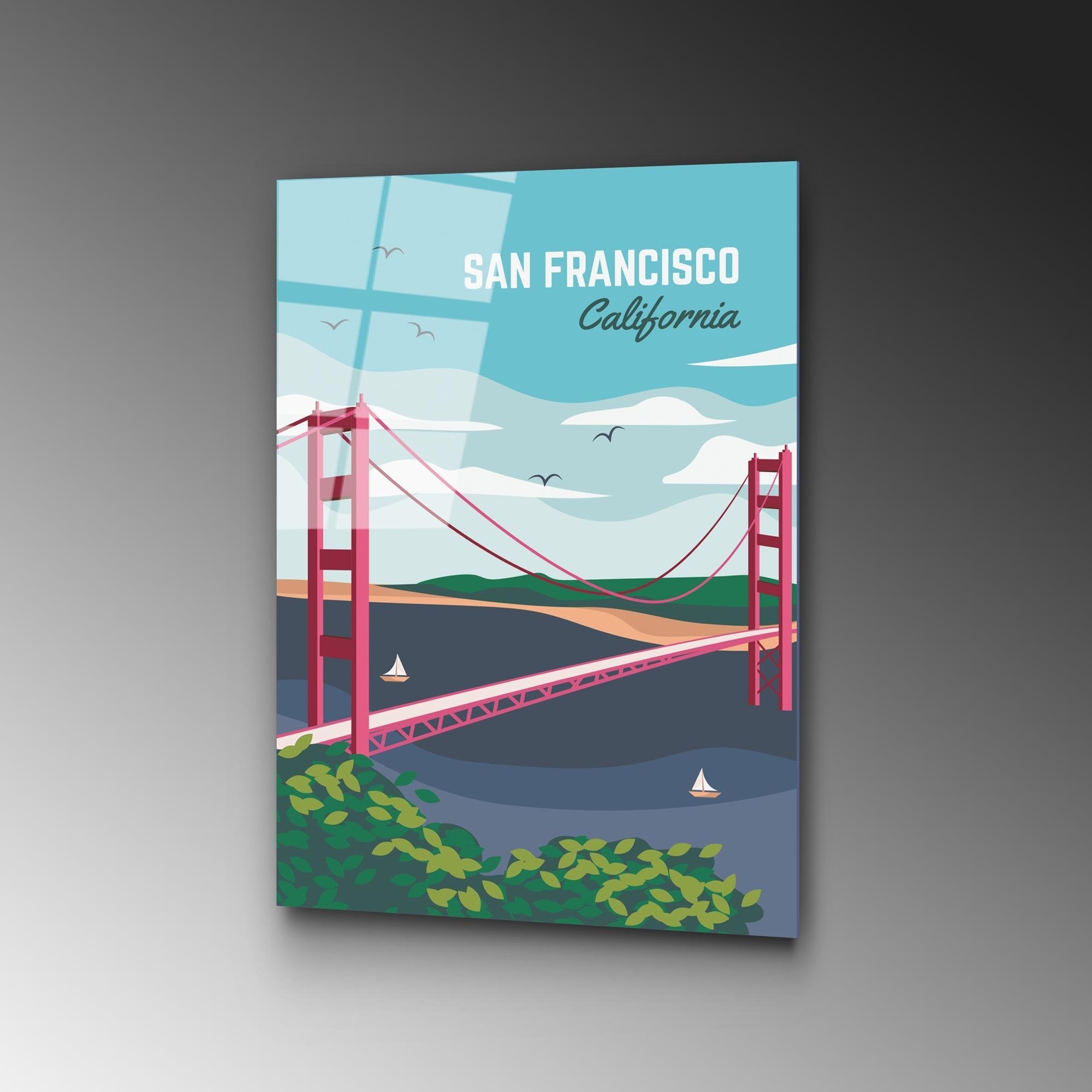 UV-1023 Baskılı Cam Dikdörtgen Duvar Tablosu | ByLamp