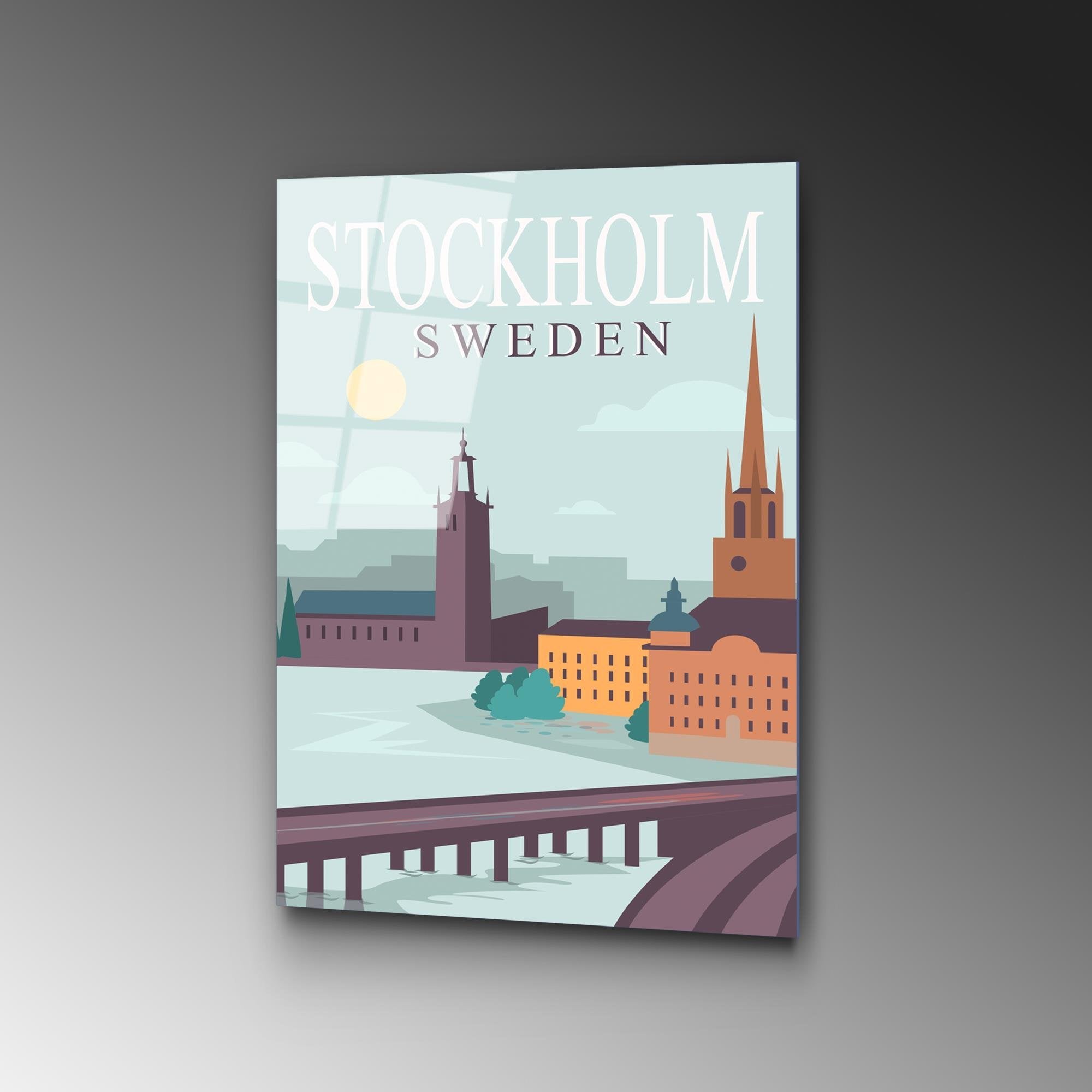 UV-1024 Baskılı Cam Dikdörtgen Duvar Tablosu | ByLamp