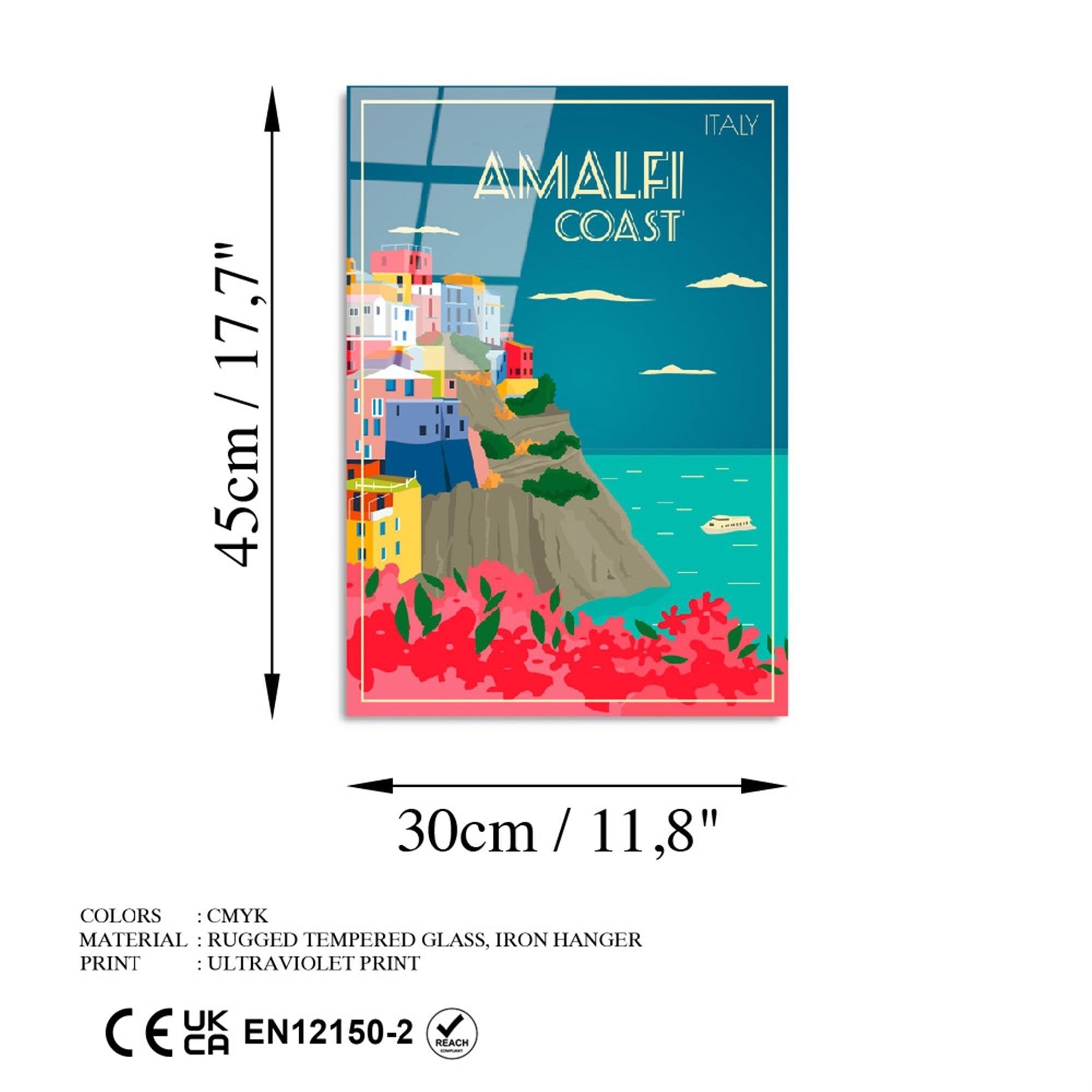 UV-1025 Baskılı Cam Dikdörtgen Duvar Tablosu | ByLamp