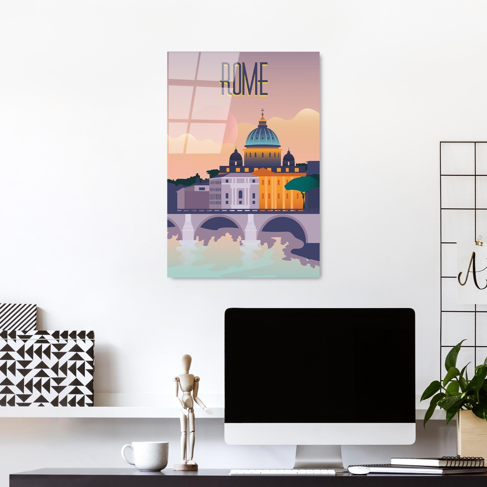 UV-1026 Baskılı Cam Dikdörtgen Duvar Tablosu | ByLamp