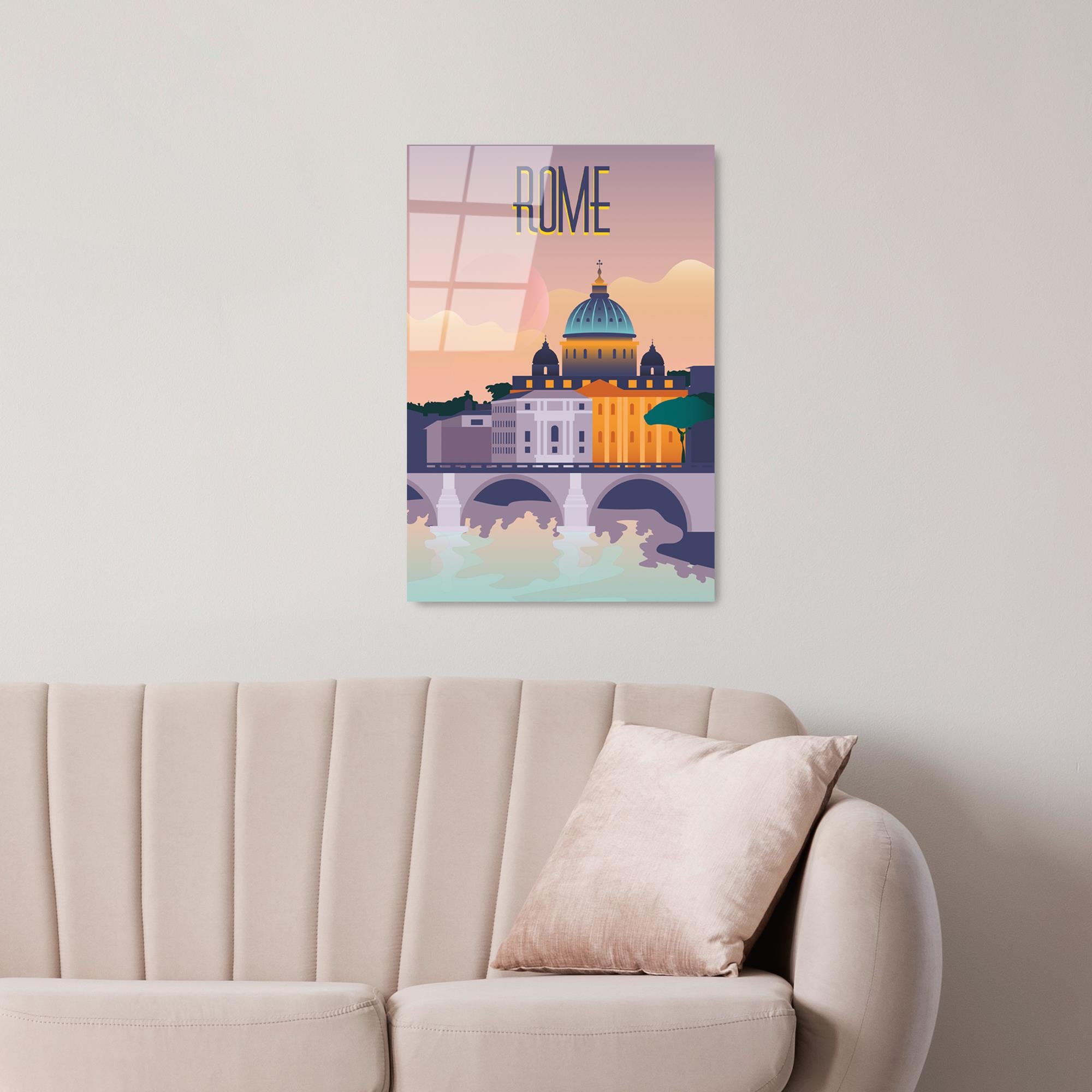 UV-1026 Baskılı Cam Dikdörtgen Duvar Tablosu | ByLamp