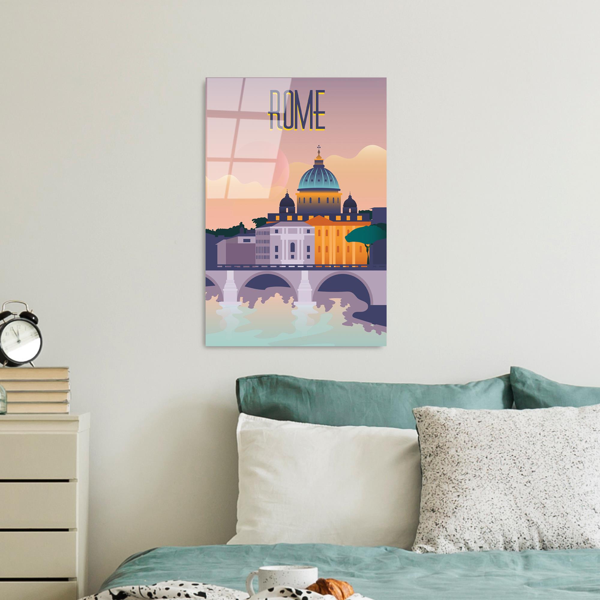 UV-1026 Baskılı Cam Dikdörtgen Duvar Tablosu | ByLamp