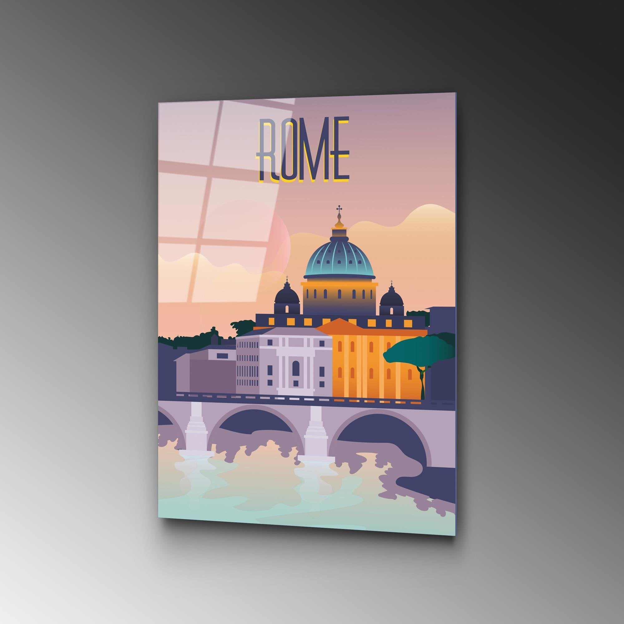 UV-1026 Baskılı Cam Dikdörtgen Duvar Tablosu | ByLamp