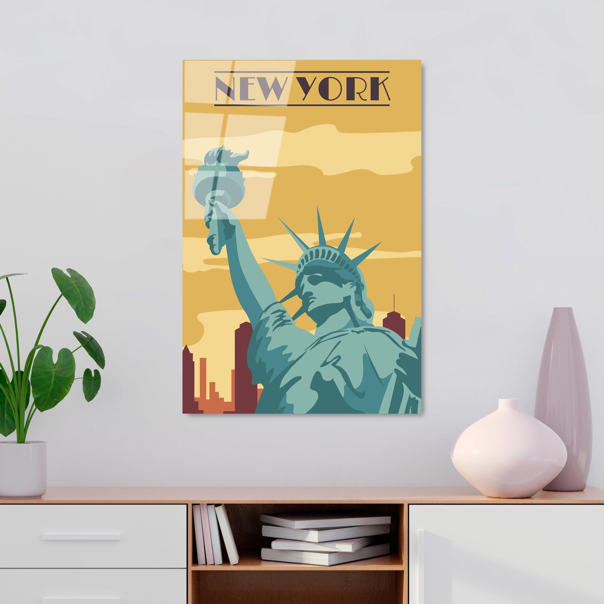 UV-1027 Baskılı Cam Dikdörtgen Duvar Tablosu | ByLamp