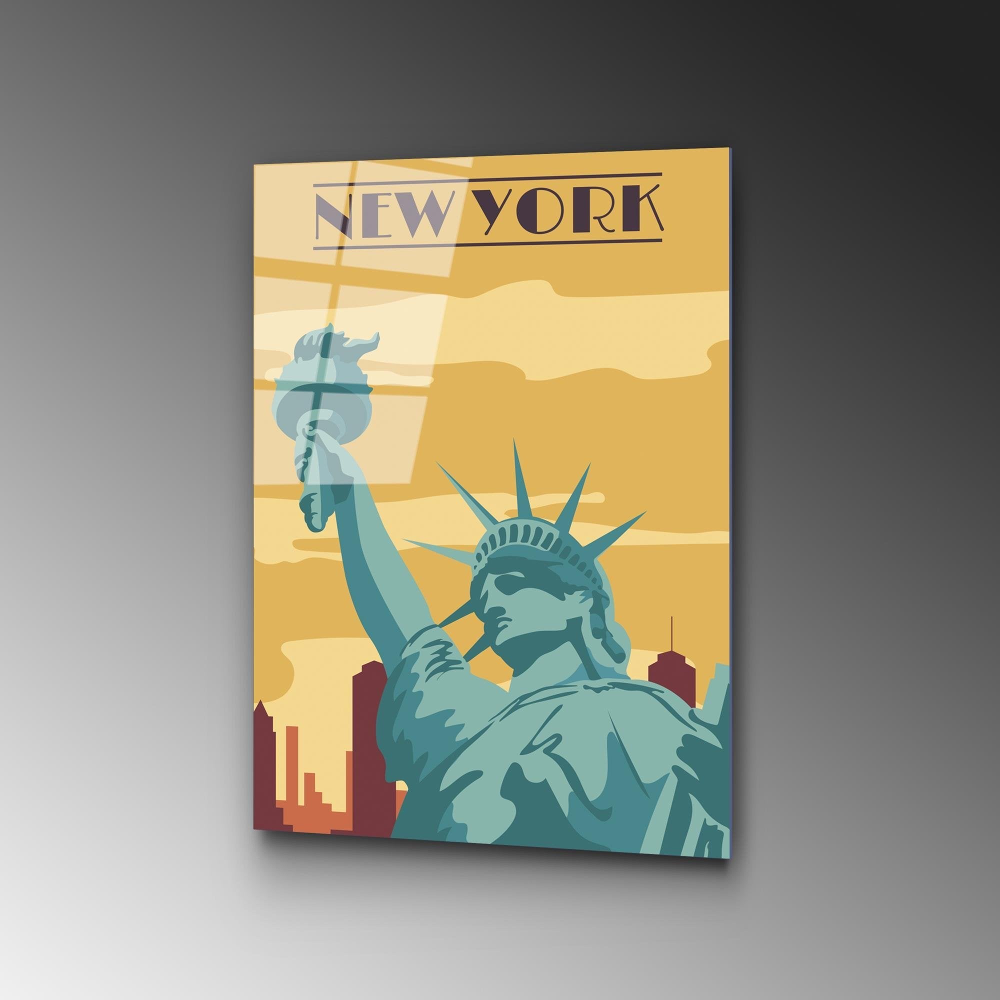 UV-1027 Baskılı Cam Dikdörtgen Duvar Tablosu | ByLamp