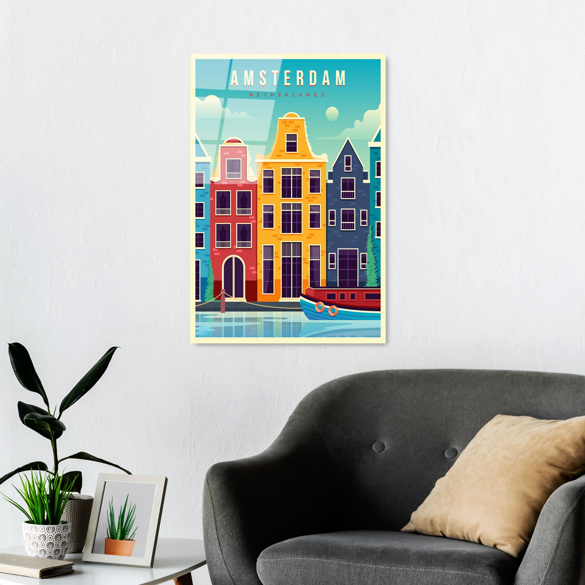 UV-1028 Baskılı Cam Dikdörtgen Duvar Tablosu | ByLamp