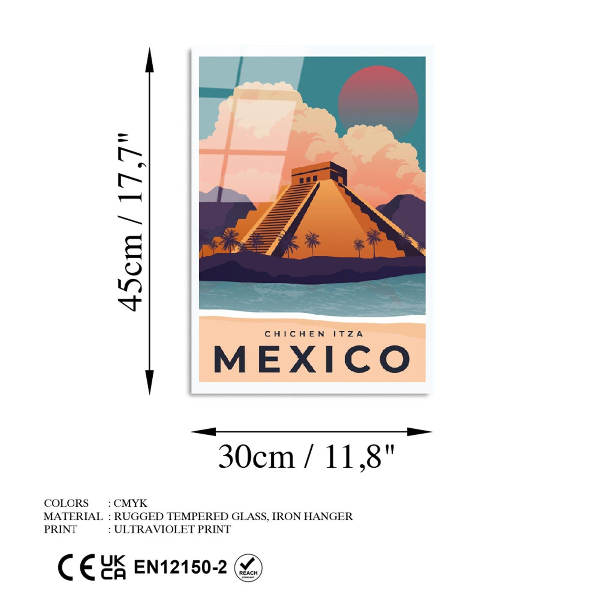 UV-1029 Baskılı Cam Dikdörtgen Duvar Tablosu | ByLamp