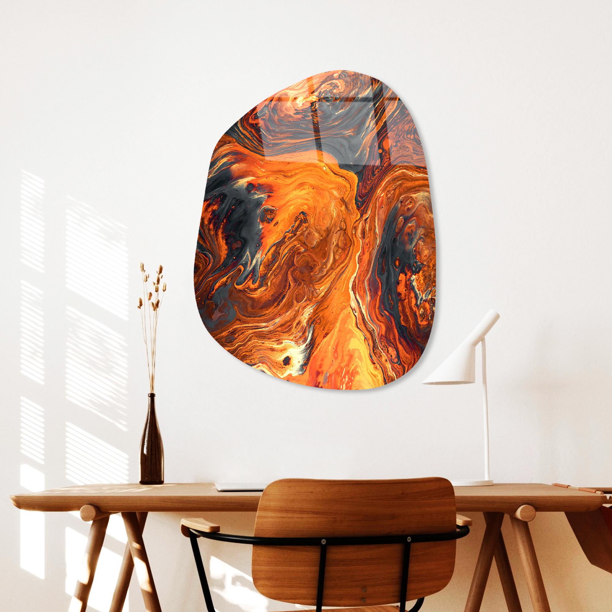 UV-1082 Baskılı Cam Amorf Duvar Tablosu | ByLamp