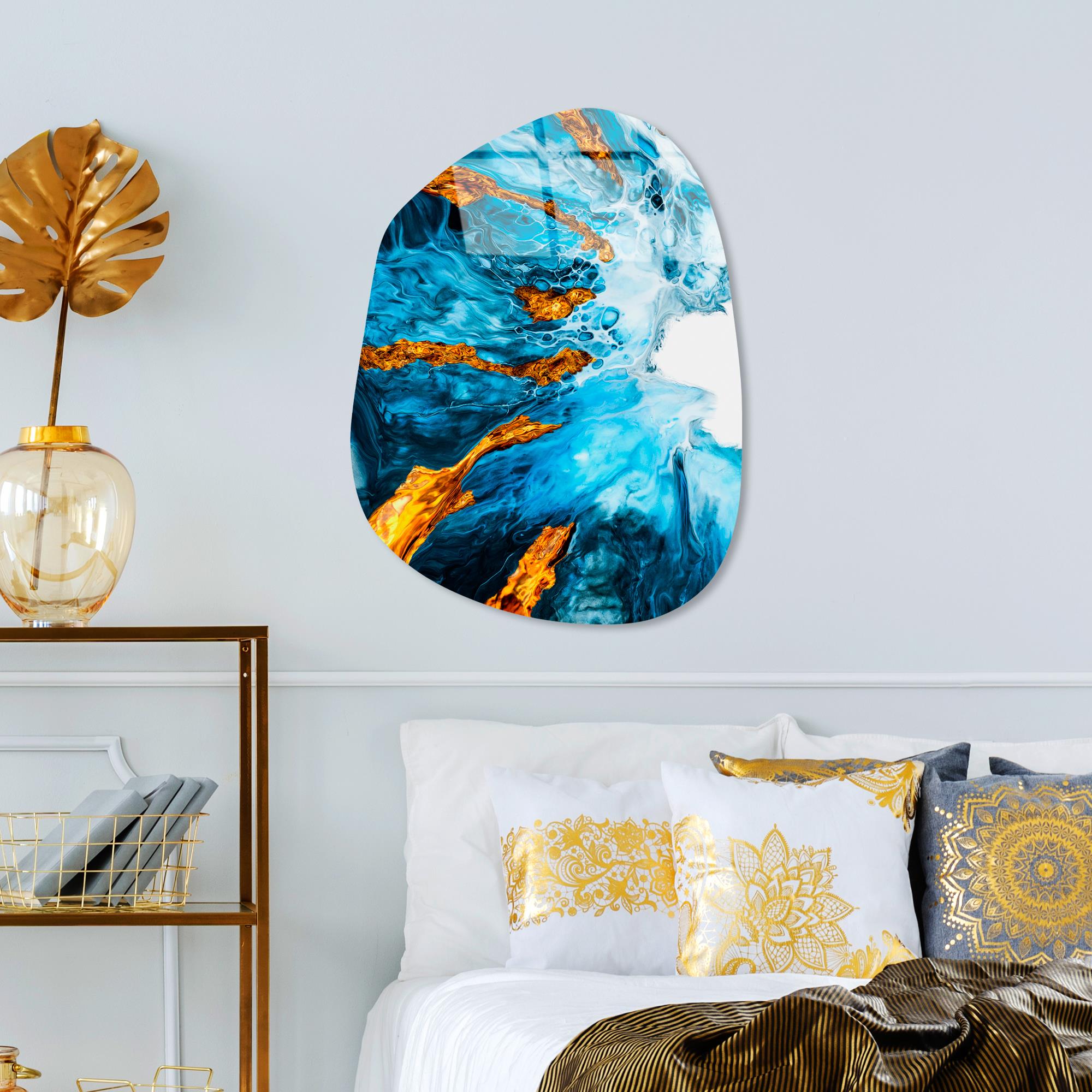 UV-1084 Baskılı Cam Amorf Duvar Tablosu | ByLamp