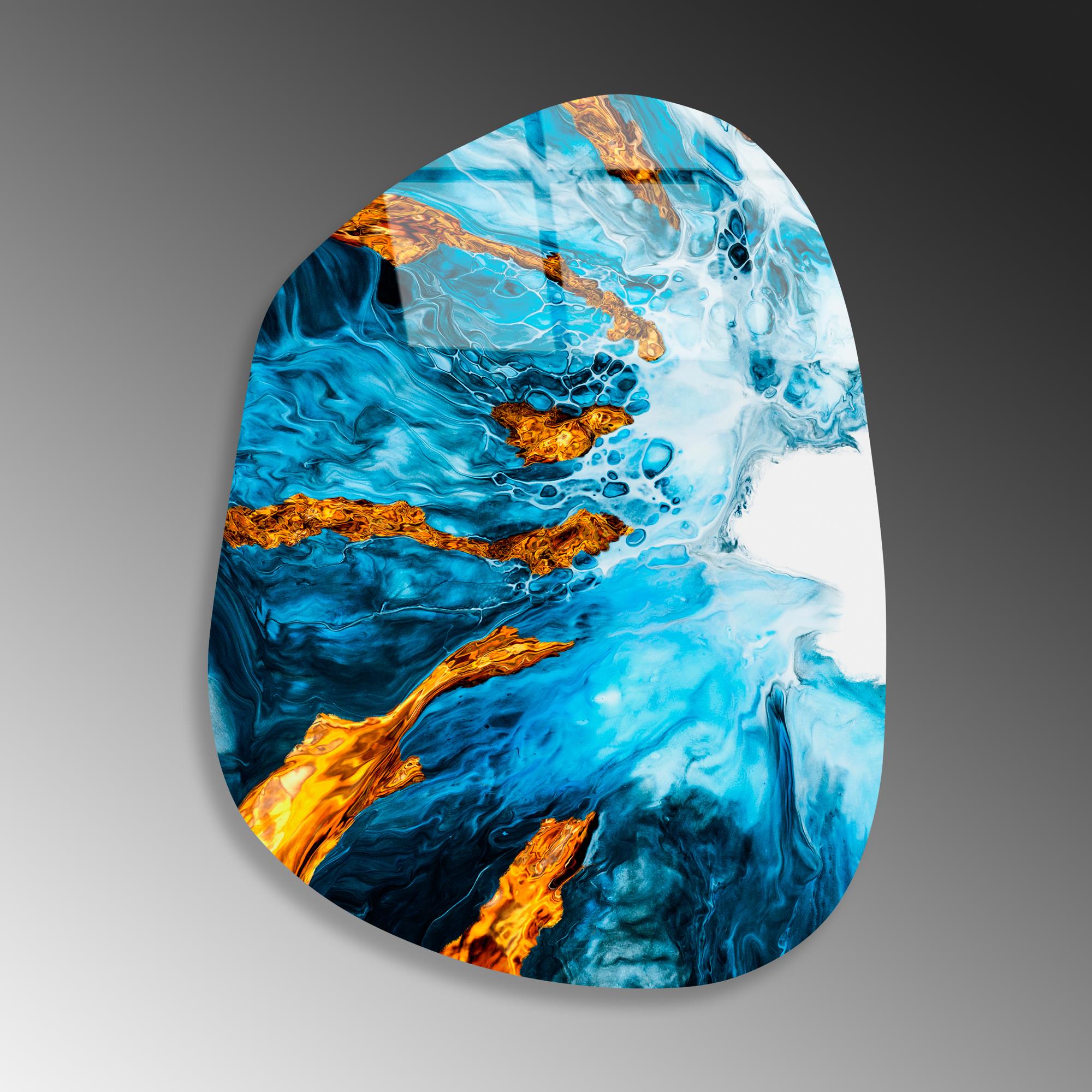 UV-1084 Baskılı Cam Amorf Duvar Tablosu | ByLamp