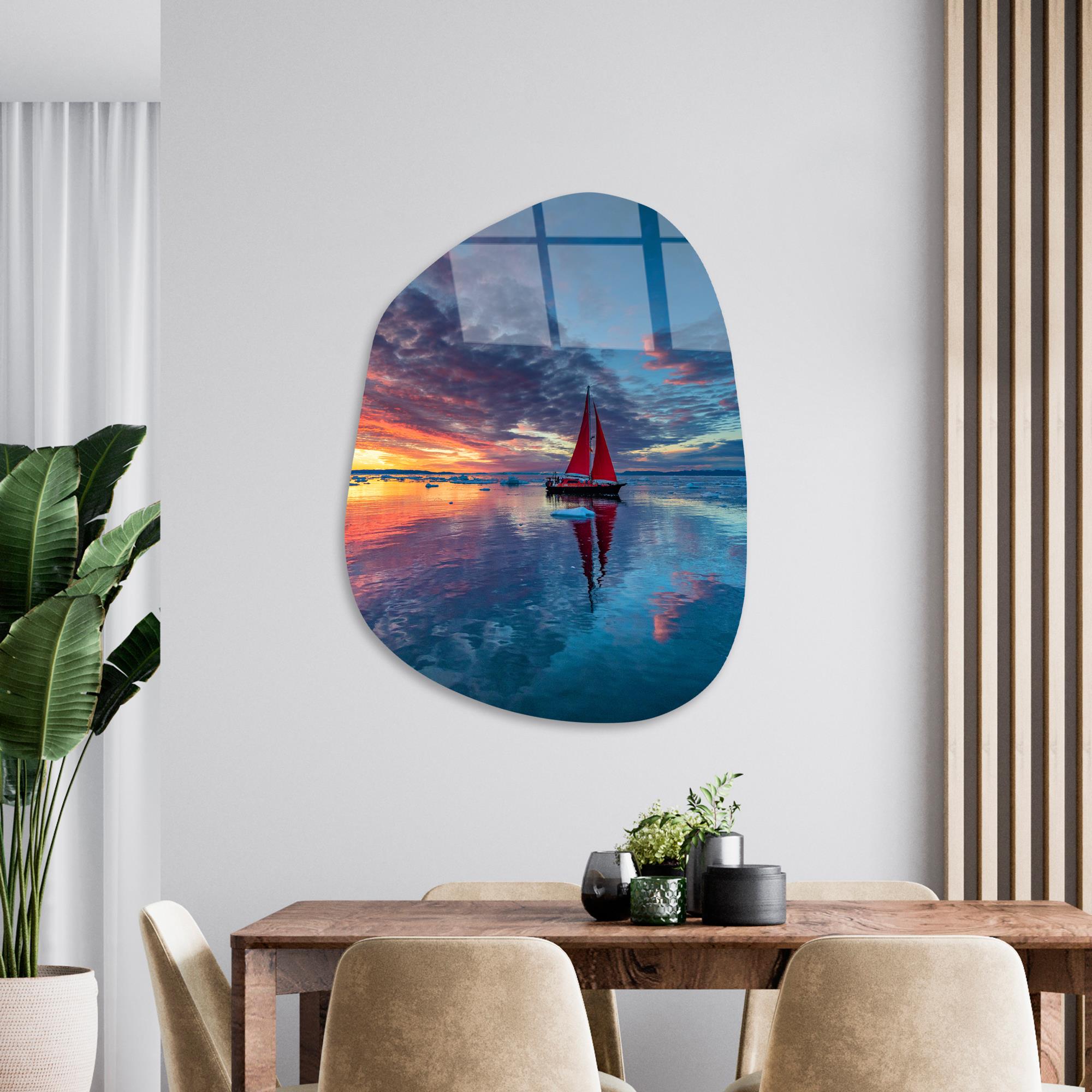 UV-1085 Baskılı Cam Amorf Duvar Tablosu | ByLamp