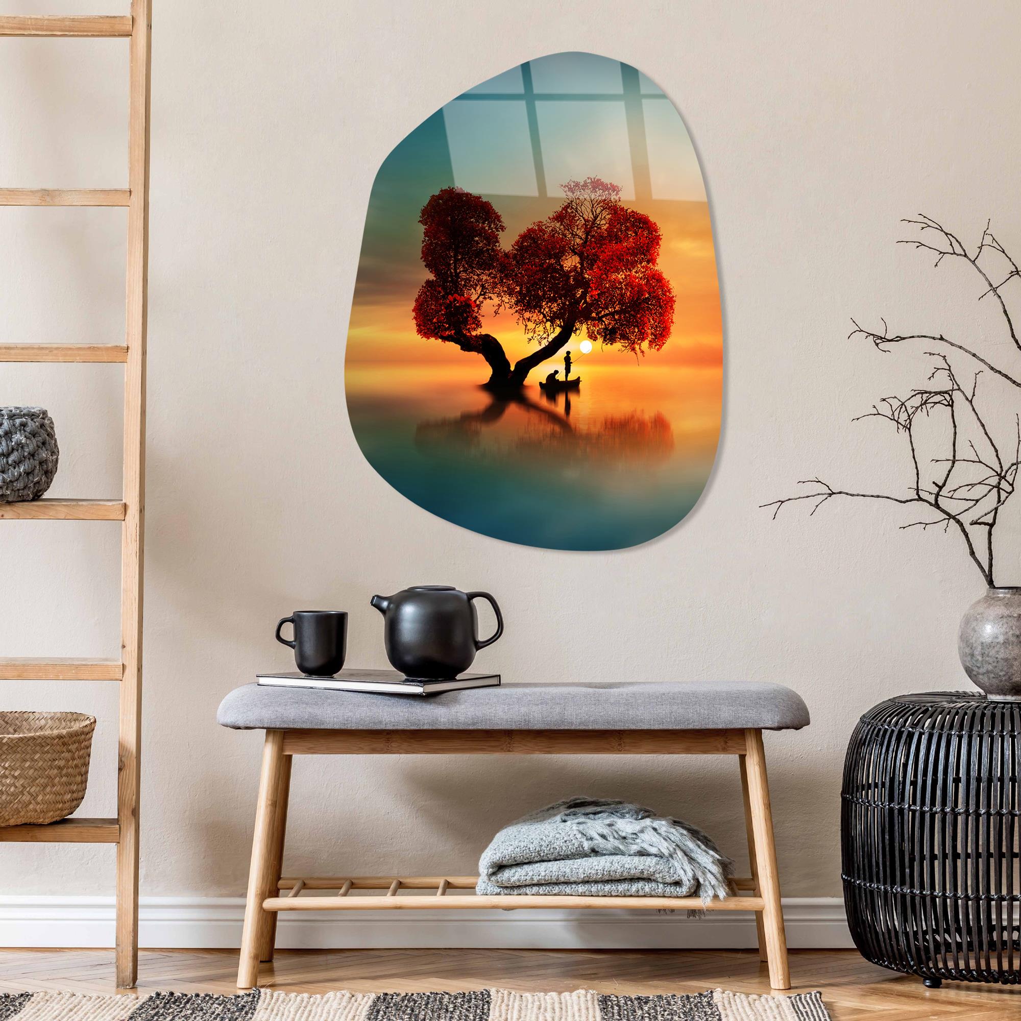 UV-1086 Baskılı Cam Amorf Duvar Tablosu | ByLamp