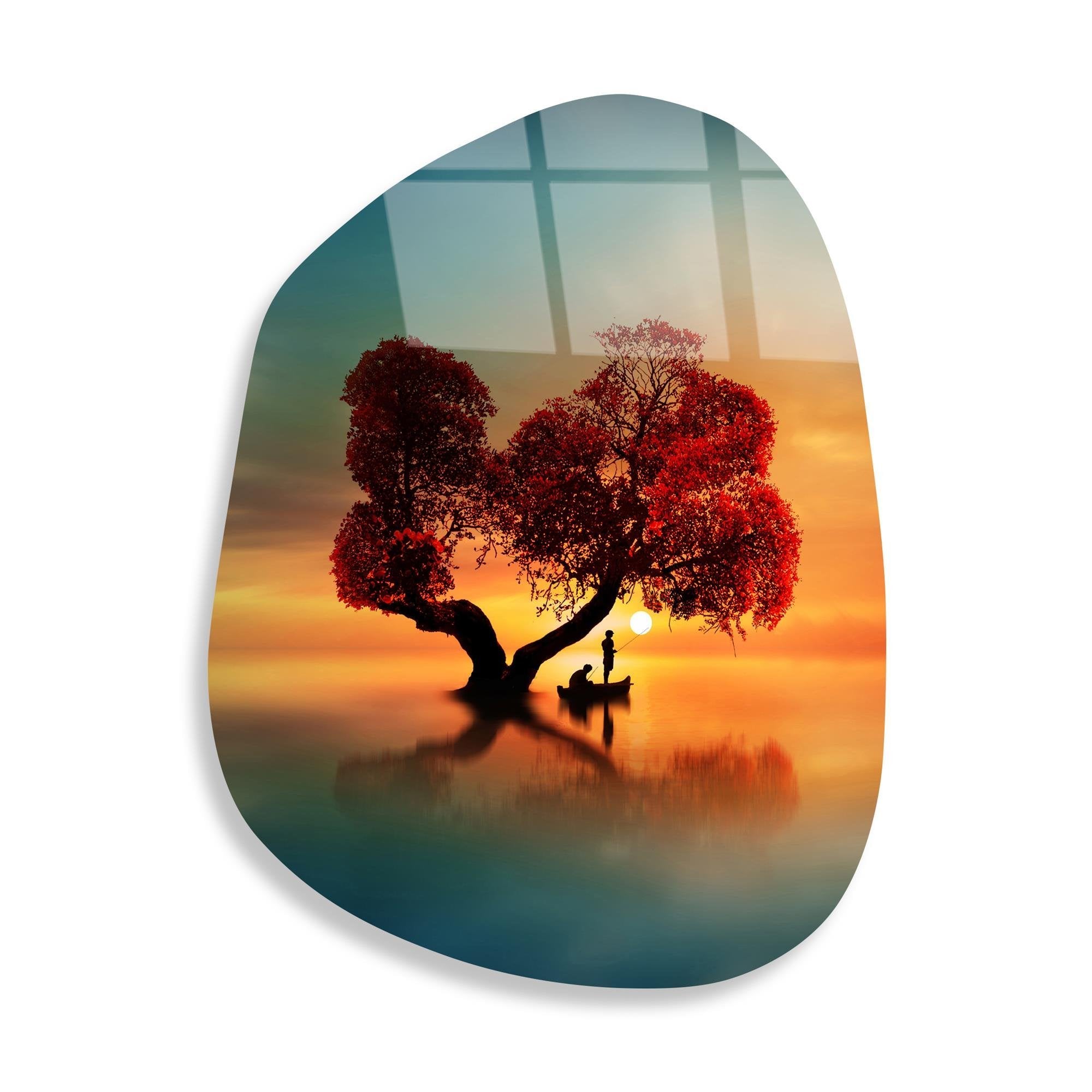 UV-1086 Baskılı Cam Amorf Duvar Tablosu | ByLamp