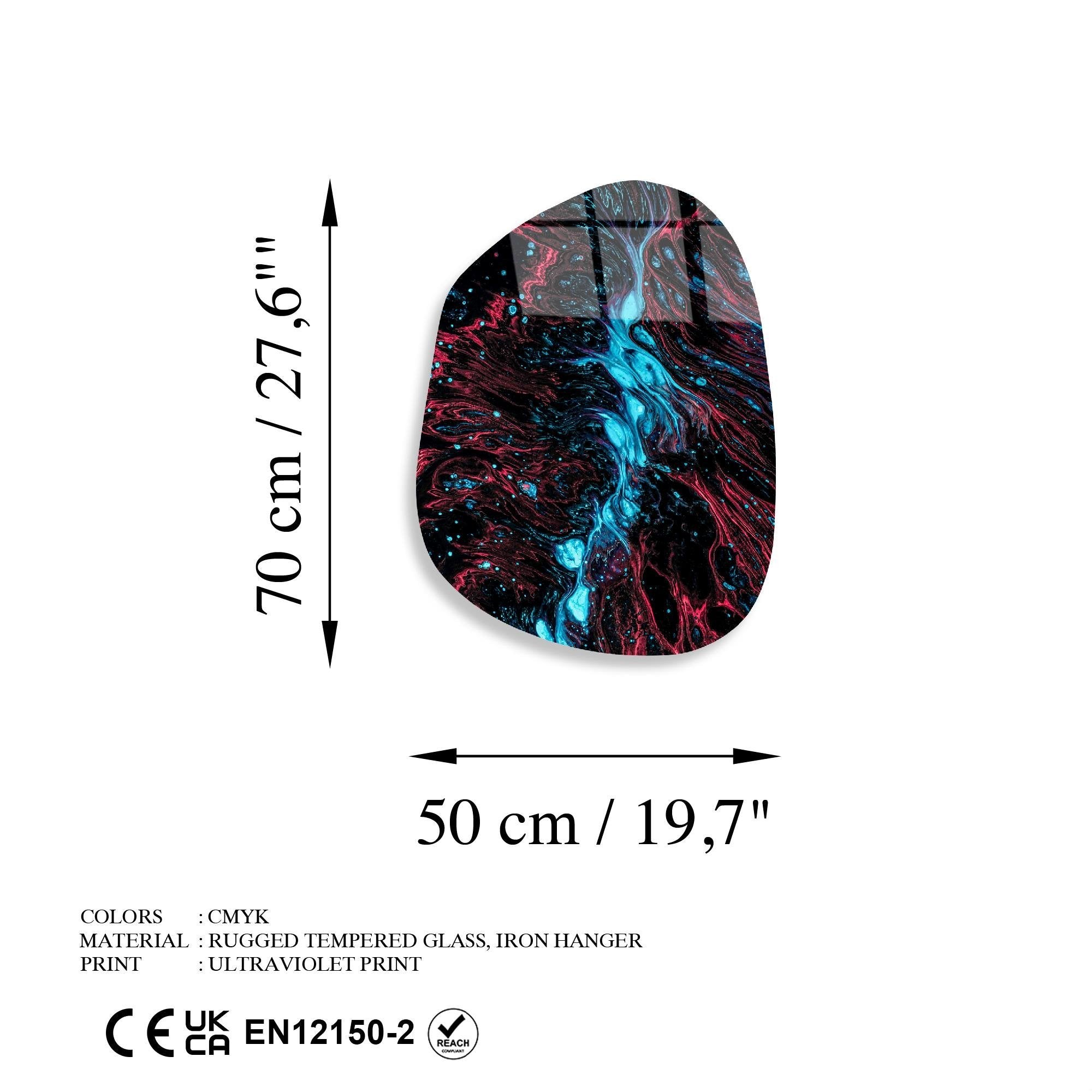 UV-1089 Baskılı Cam Amorf Duvar Tablosu | ByLamp