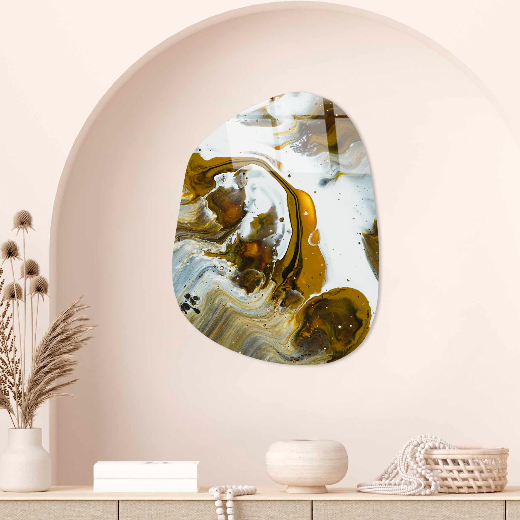 UV-1095 Baskılı Cam Amorf Duvar Tablosu | ByLamp