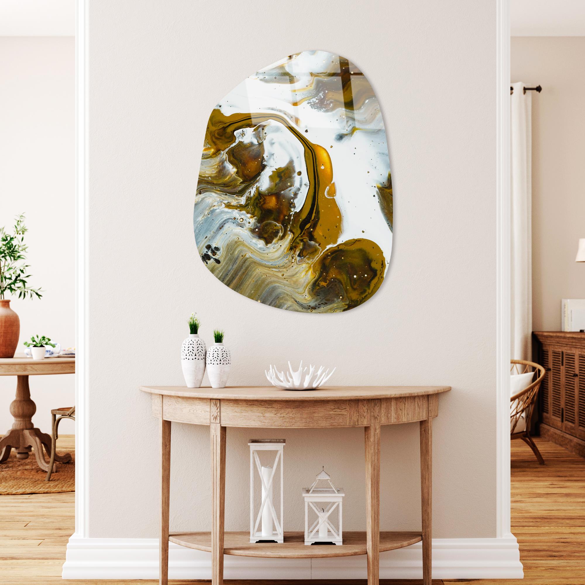 UV-1095 Baskılı Cam Amorf Duvar Tablosu | ByLamp