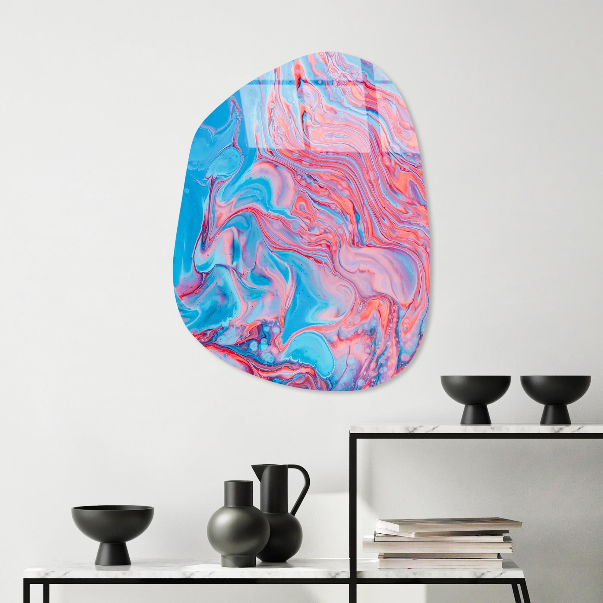 UV-1096 Baskılı Cam Amorf Duvar Tablosu | ByLamp