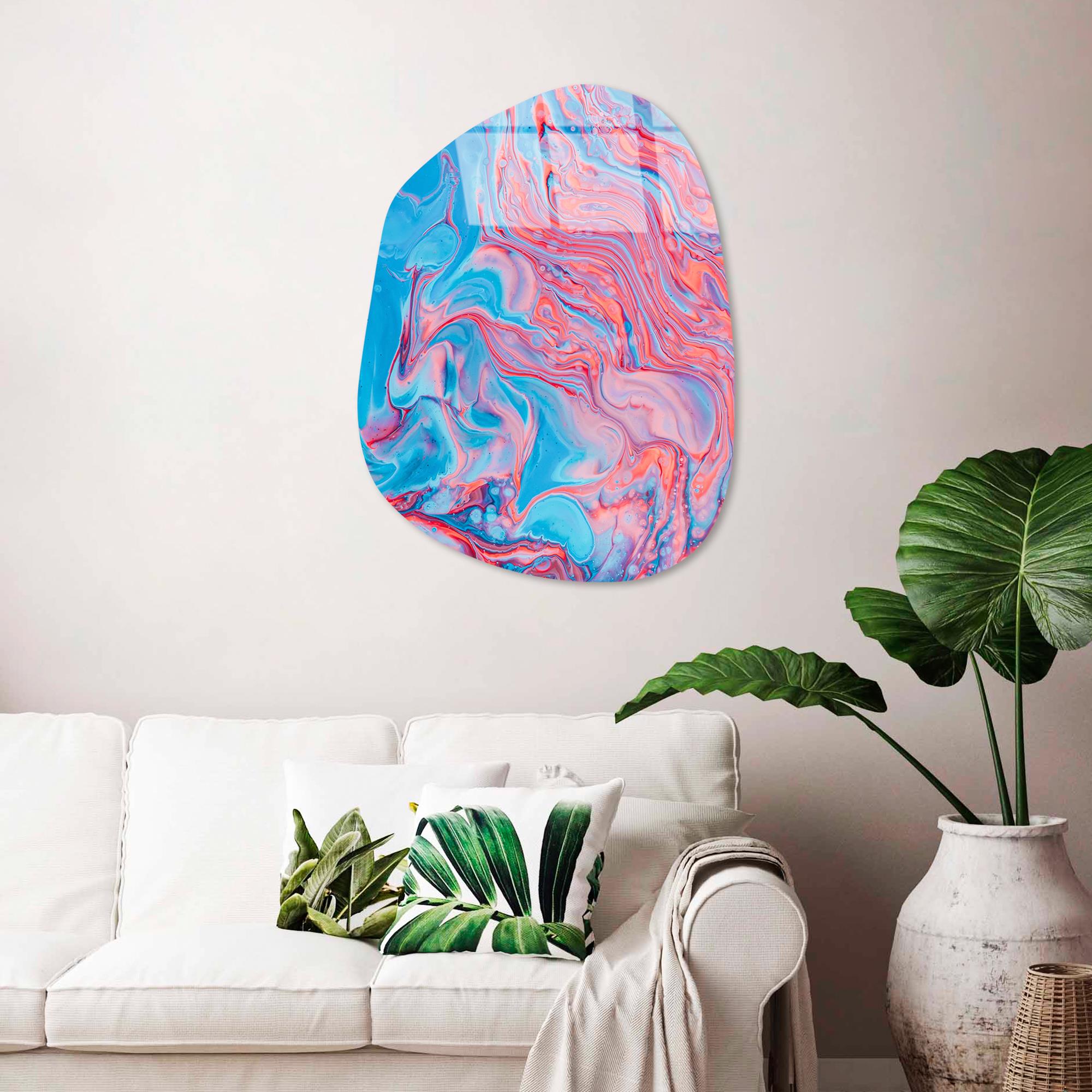 UV-1096 Baskılı Cam Amorf Duvar Tablosu | ByLamp