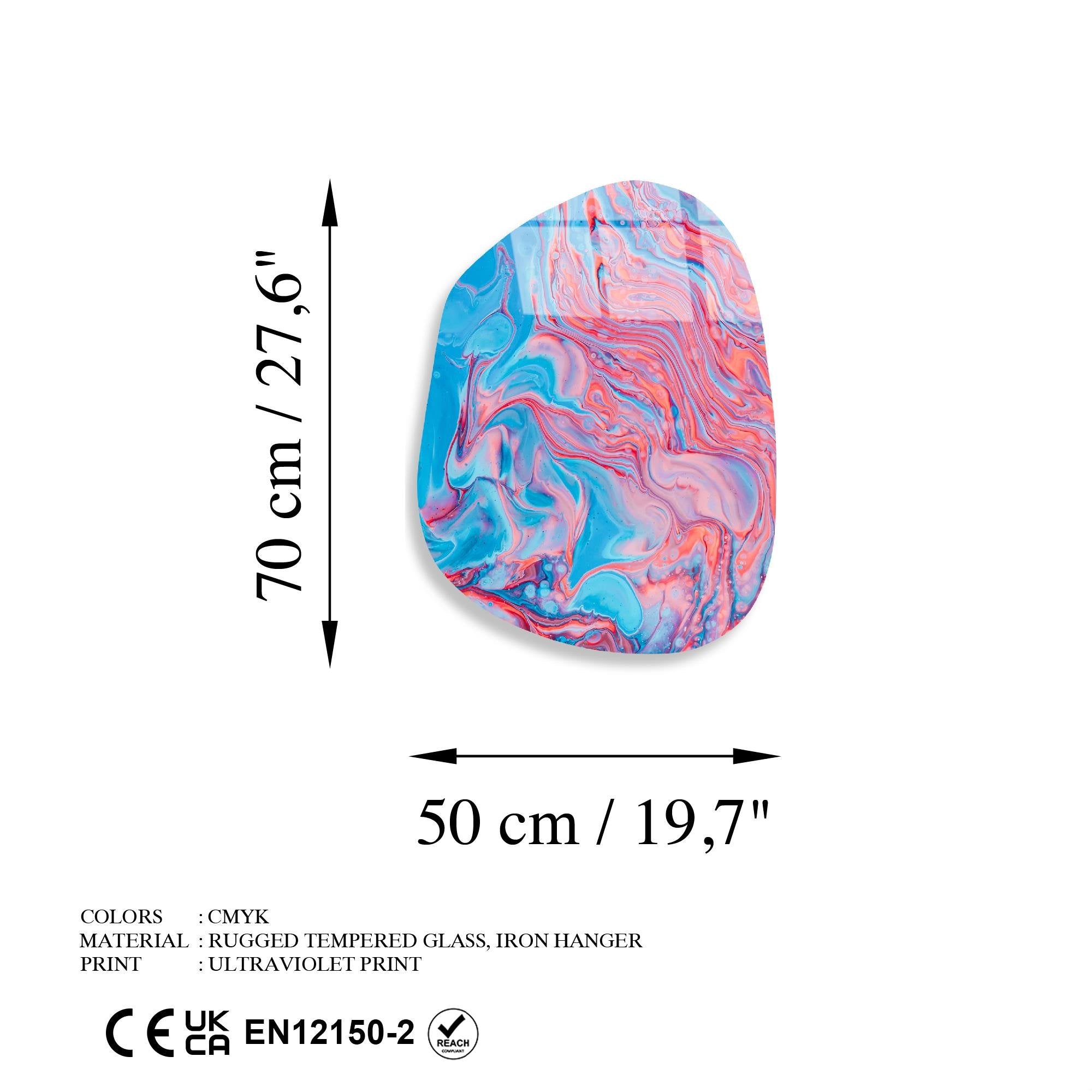 UV-1096 Baskılı Cam Amorf Duvar Tablosu | ByLamp