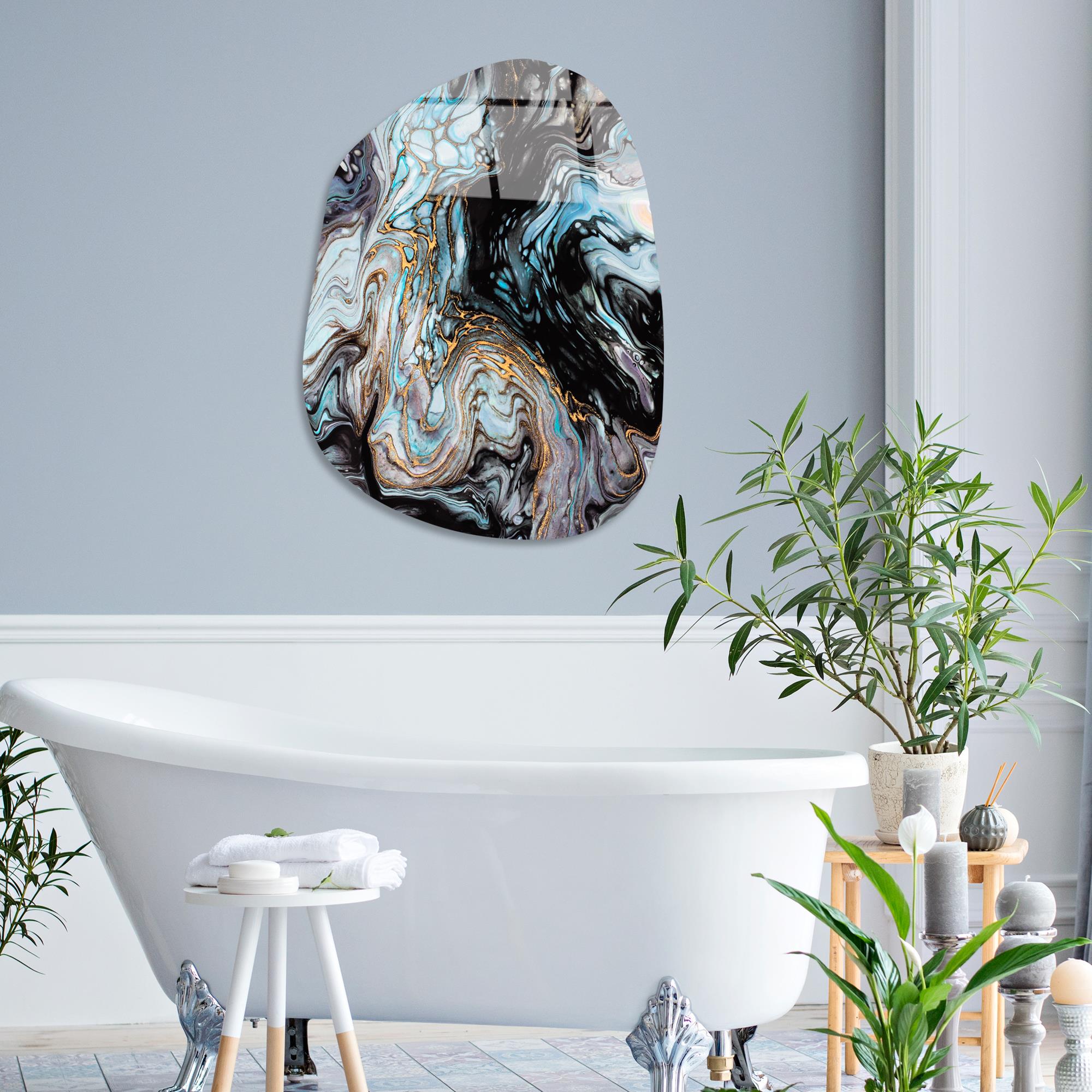 UV-1100 Baskılı Cam Amorf Duvar Tablosu | ByLamp