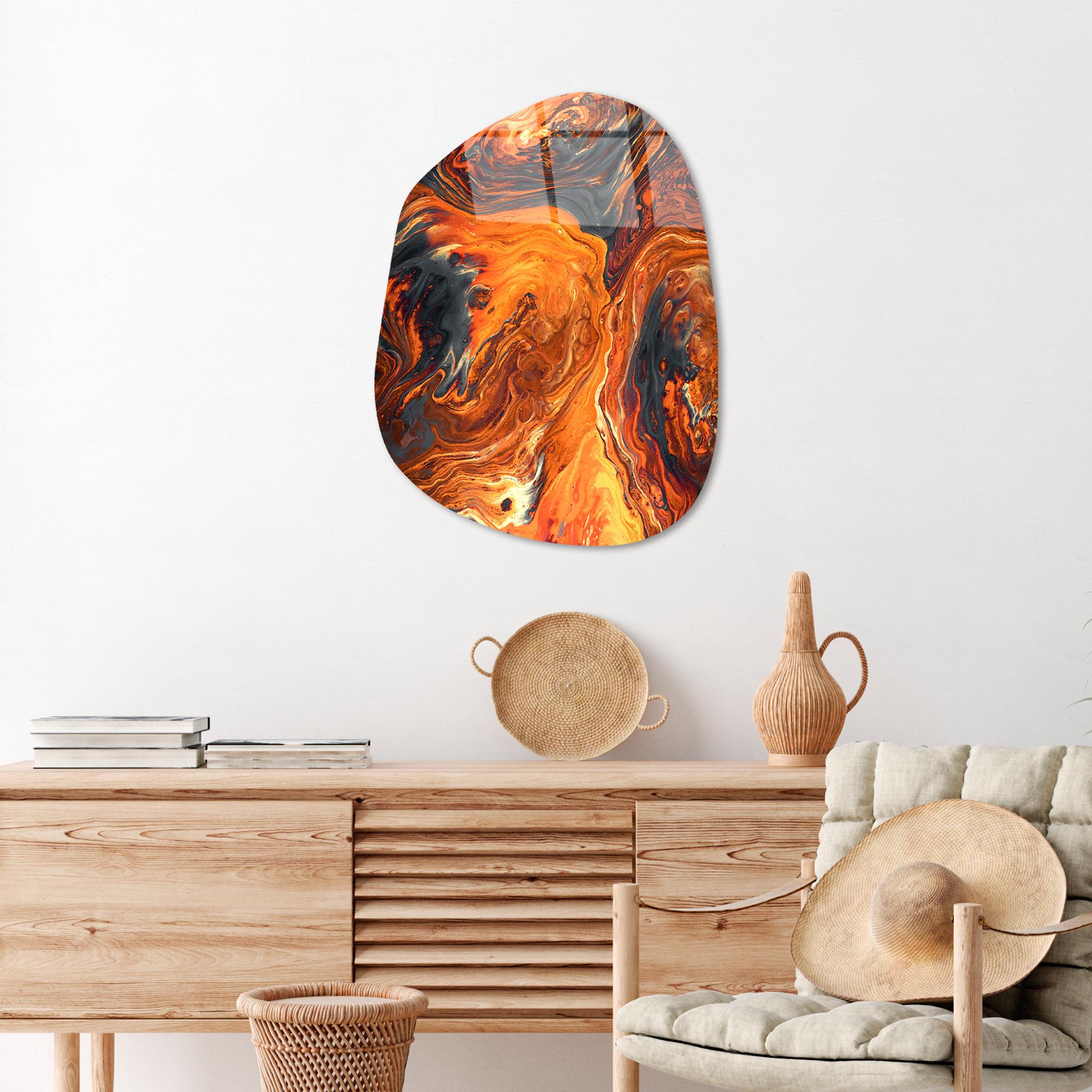 UV-1102 Baskılı Cam Amorf Duvar Tablosu | ByLamp