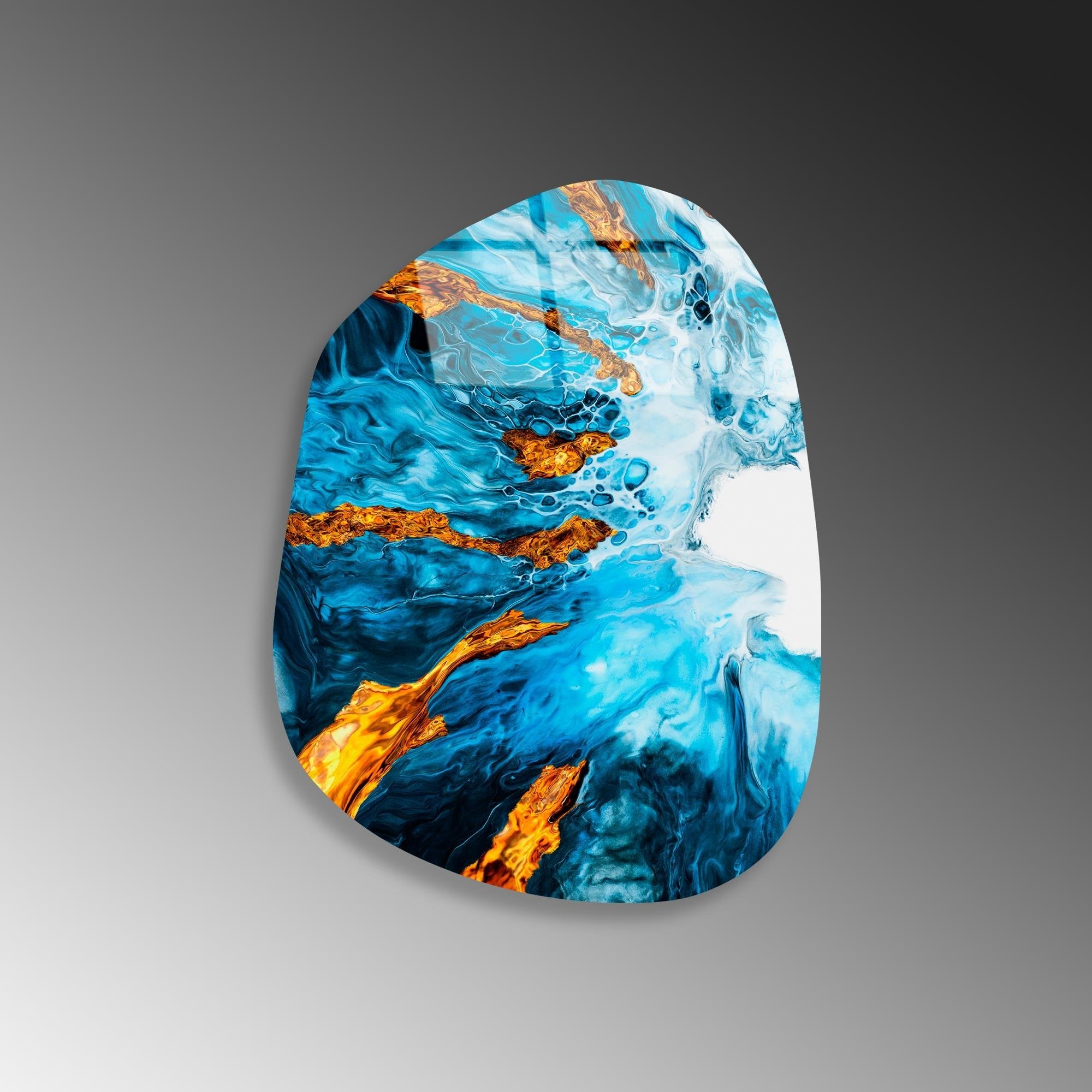 UV-1104 Baskılı Cam Amorf Duvar Tablosu | ByLamp