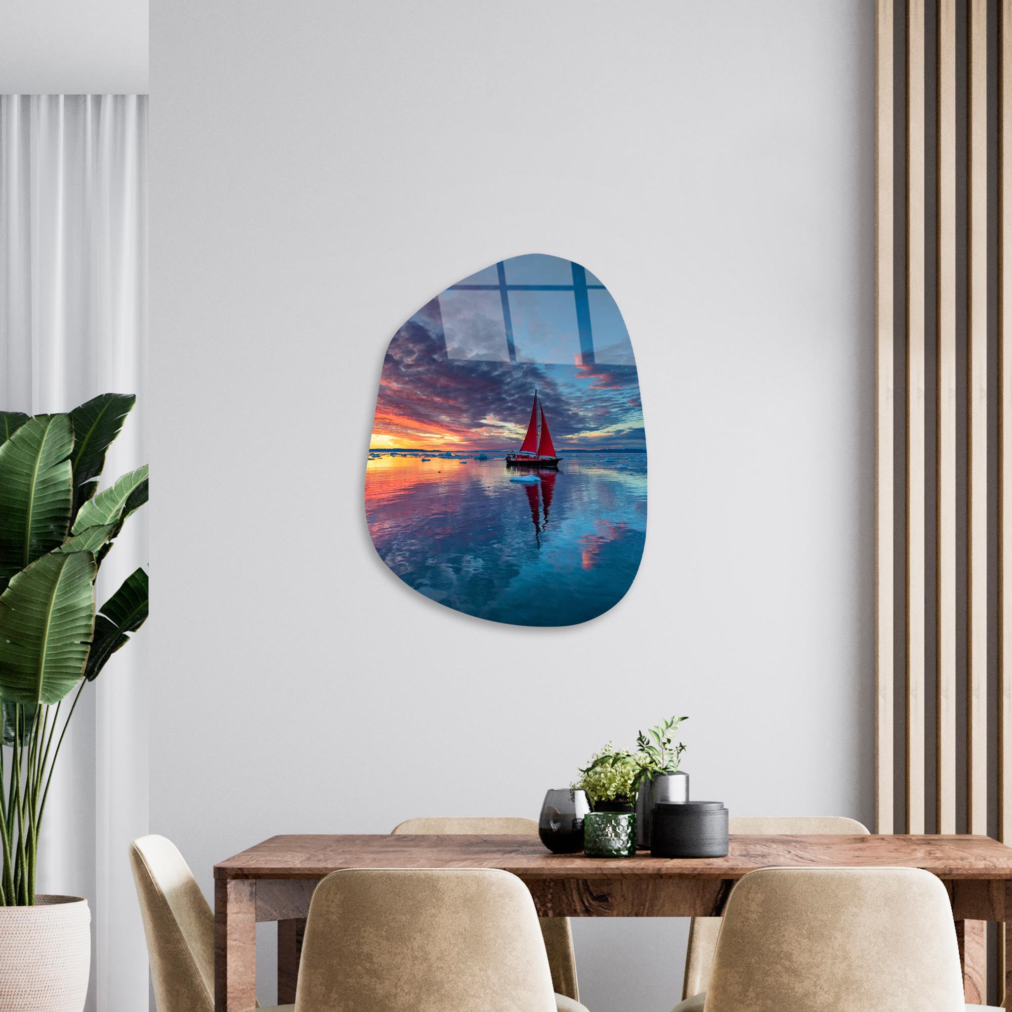 UV-1105 Baskılı Cam Amorf Duvar Tablosu | ByLamp