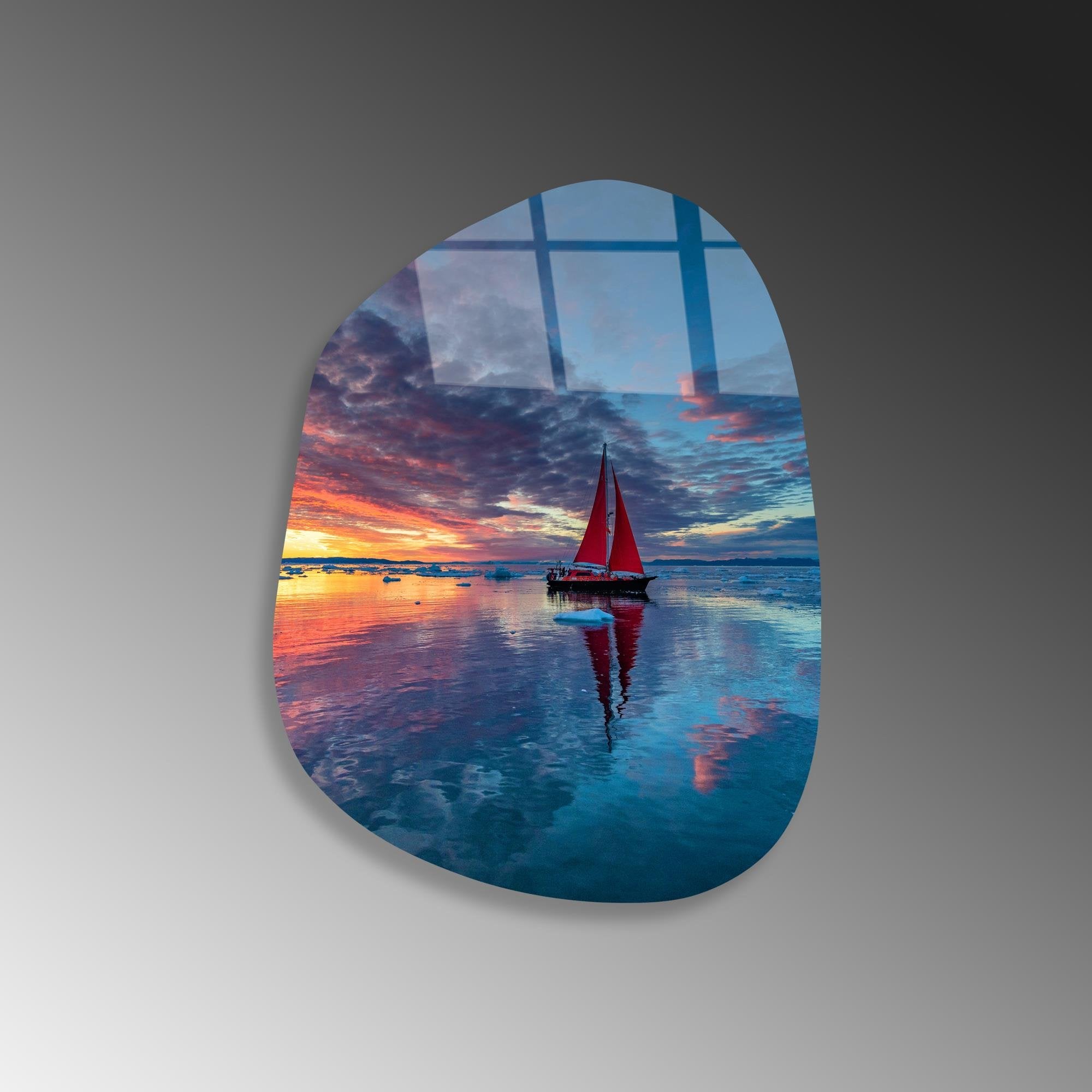 UV-1105 Baskılı Cam Amorf Duvar Tablosu | ByLamp