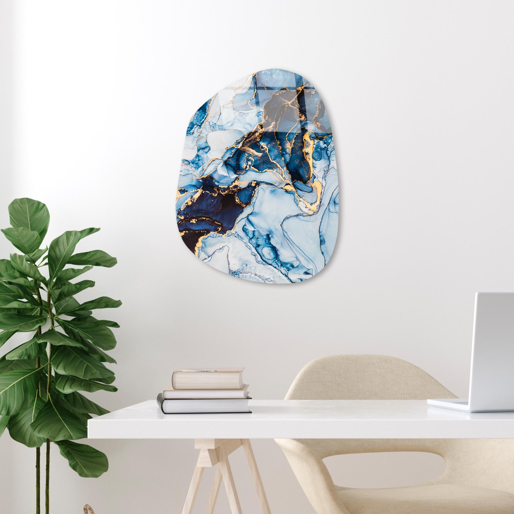 UV-1114 Baskılı Cam Amorf Duvar Tablosu | ByLamp