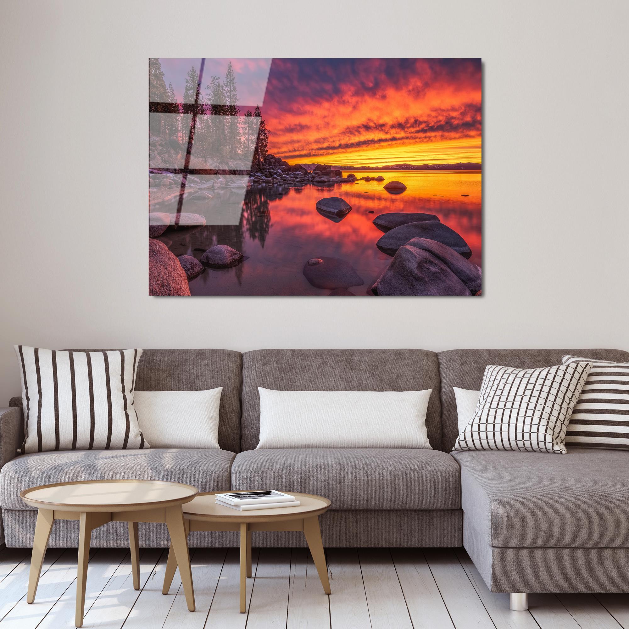 UV-111 Baskılı Cam Dikdörtgen Duvar Tablosu | ByLamp