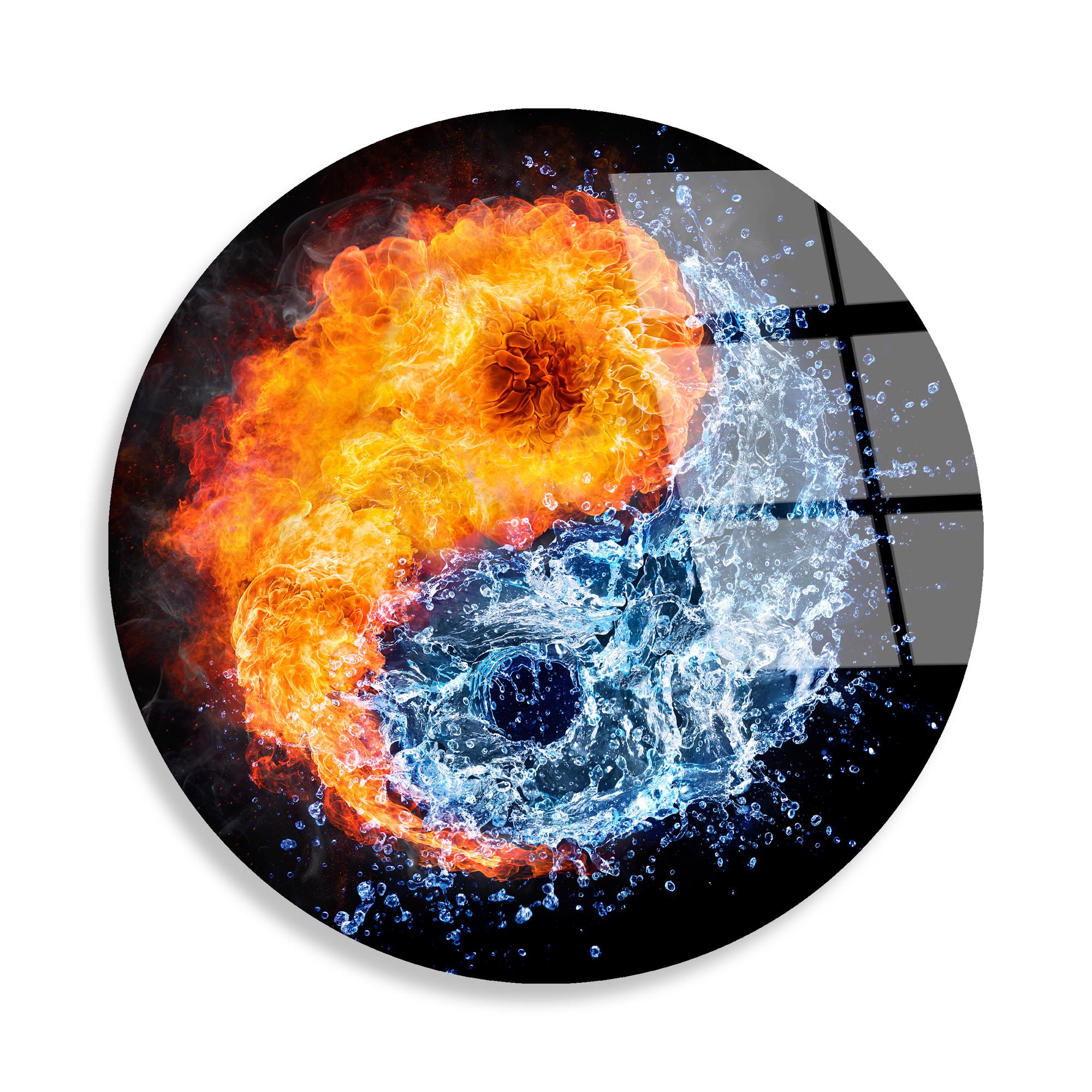 UV-1122 Baskılı Cam Yuvarlak Duvar Tablosu | ByLamp