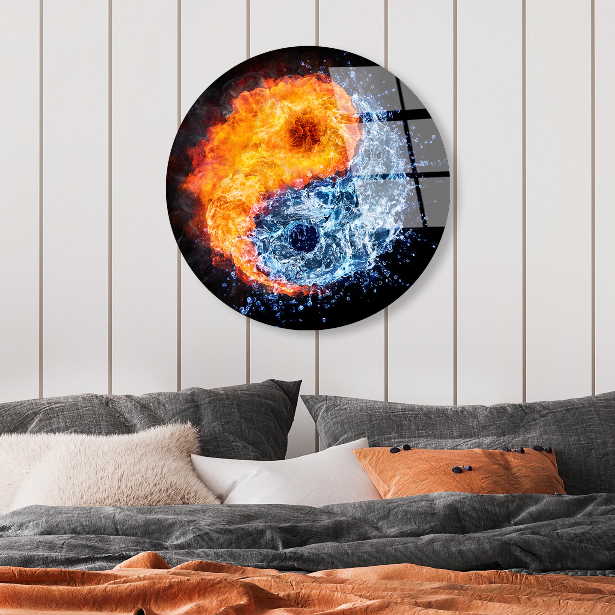 UV-1122 Baskılı Cam Yuvarlak Duvar Tablosu | ByLamp