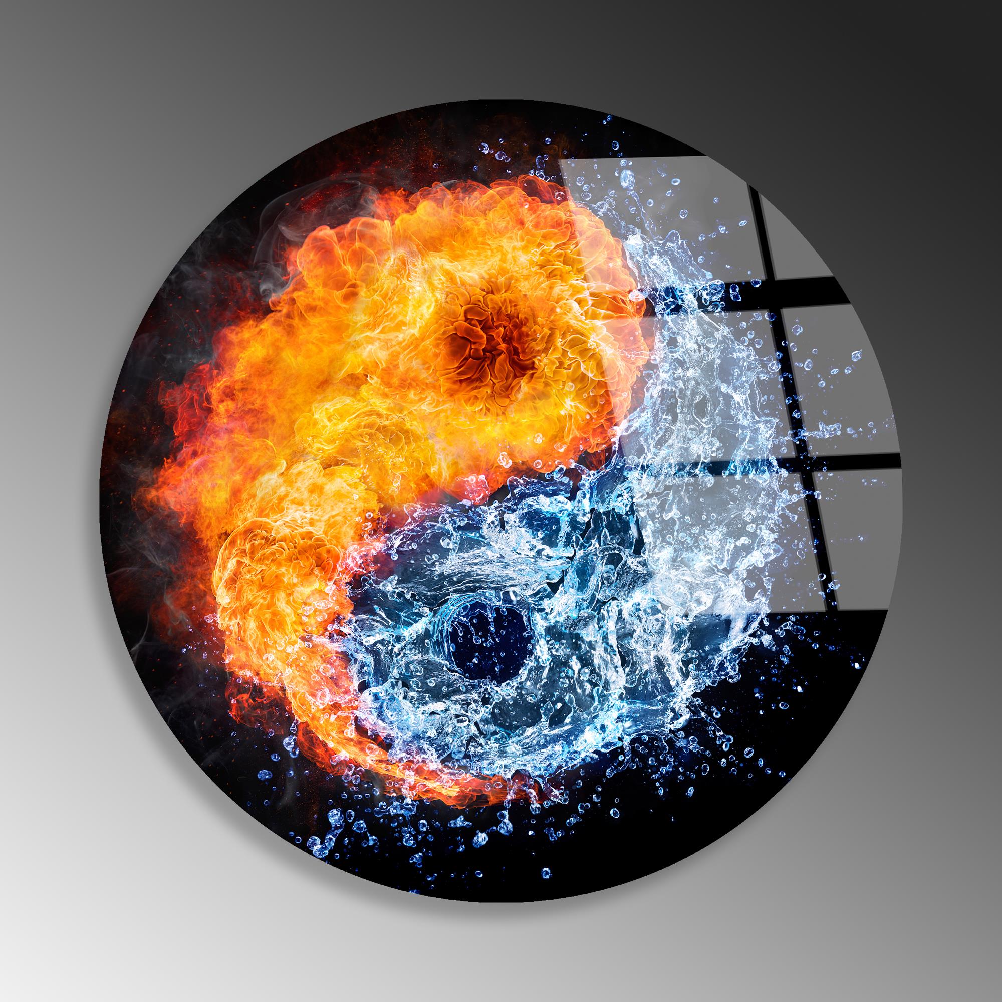 UV-1122 Baskılı Cam Yuvarlak Duvar Tablosu | ByLamp