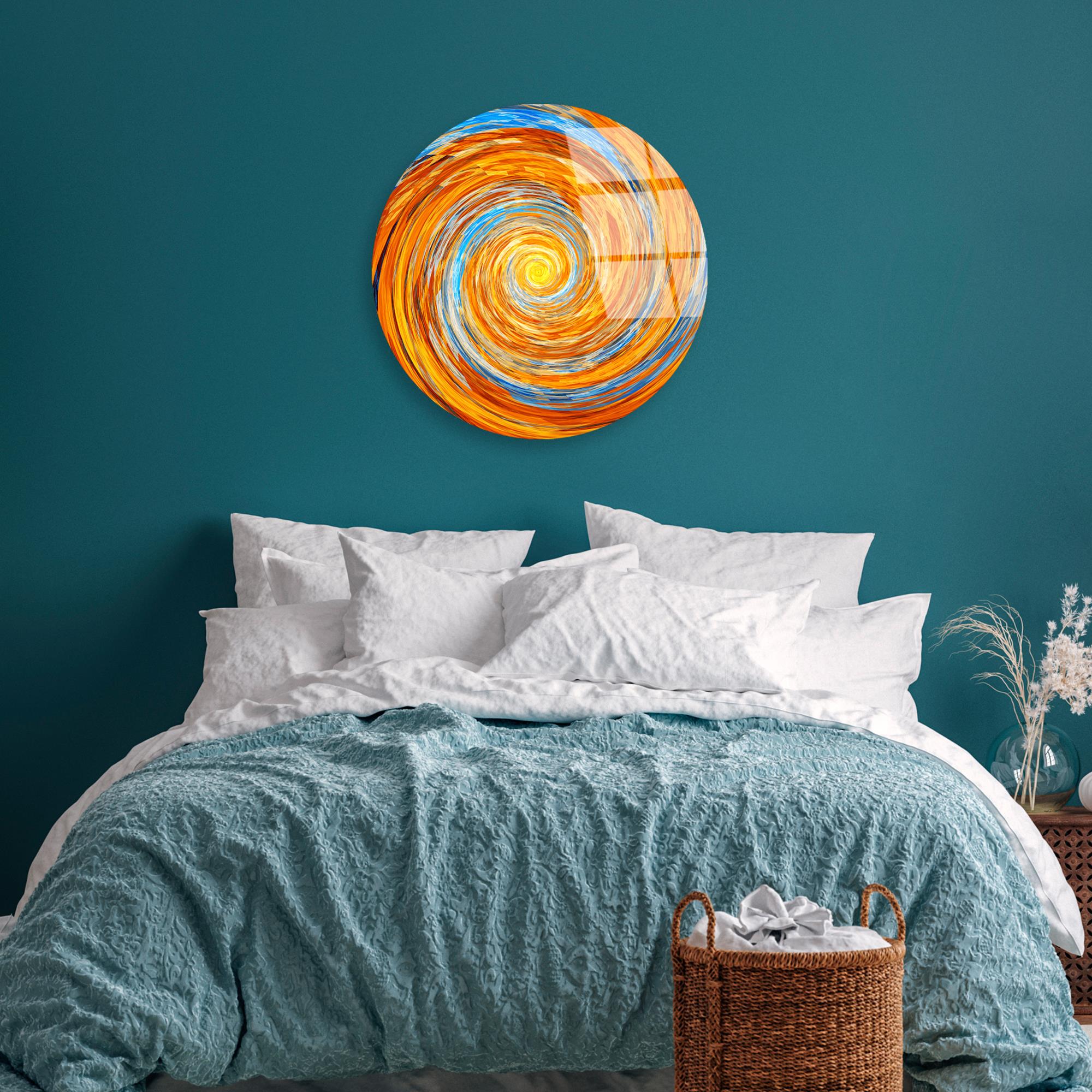 UV-1123 Baskılı Cam Yuvarlak Duvar Tablosu | ByLamp