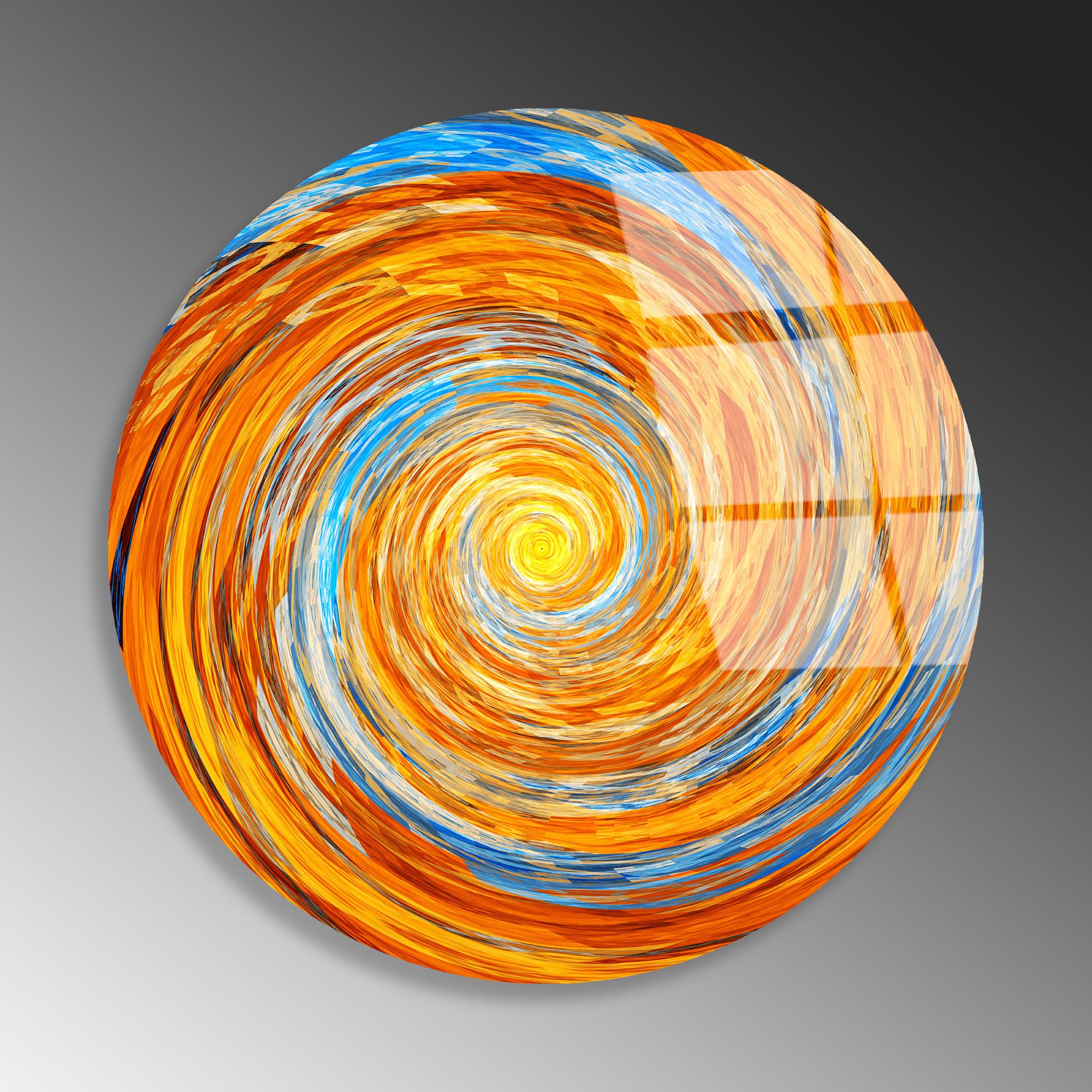 UV-1123 Baskılı Cam Yuvarlak Duvar Tablosu | ByLamp