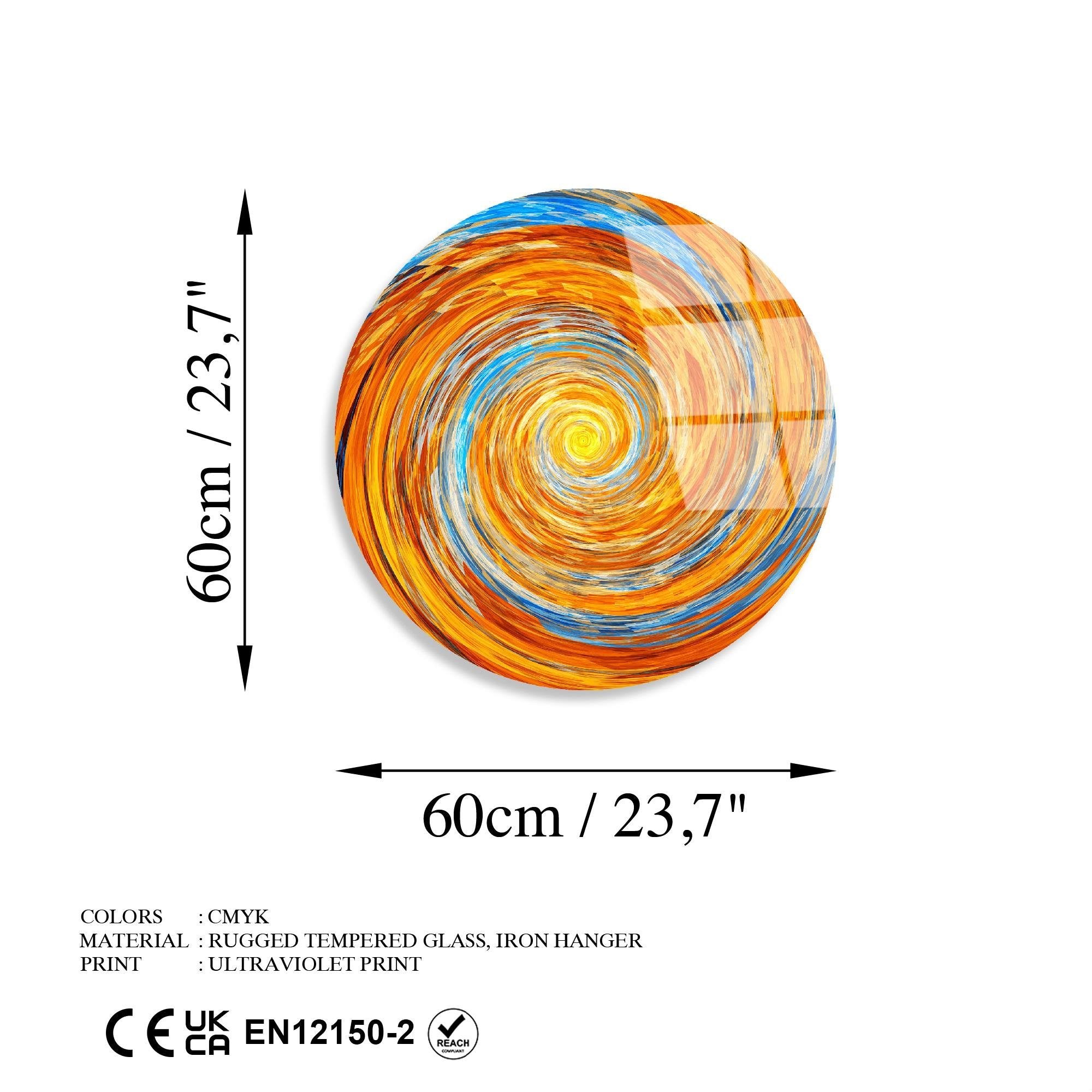 UV-1123 Baskılı Cam Yuvarlak Duvar Tablosu | ByLamp