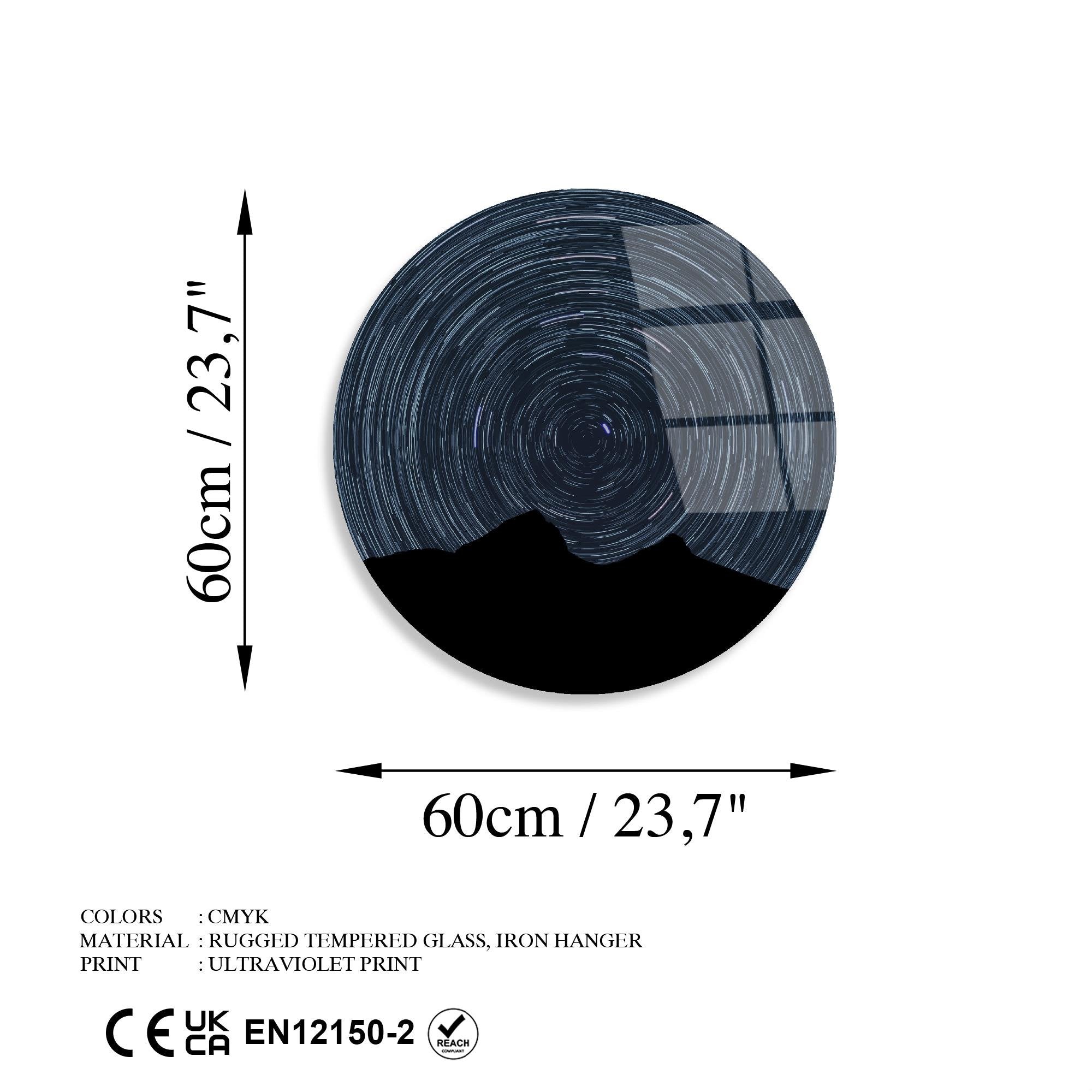 UV-1126 Baskılı Cam Yuvarlak Duvar Tablosu | ByLamp