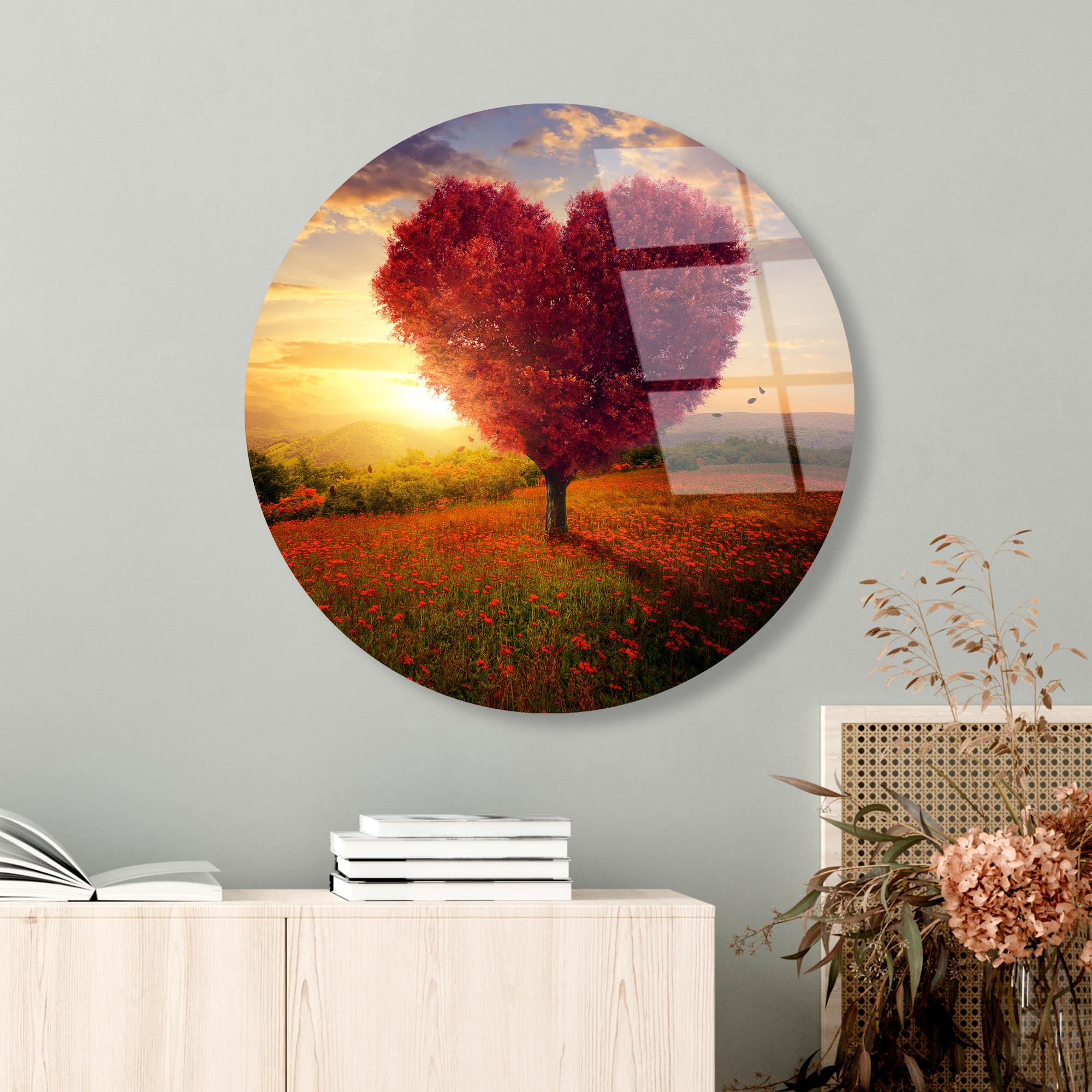 UV-1127 Baskılı Cam Yuvarlak Duvar Tablosu | ByLamp