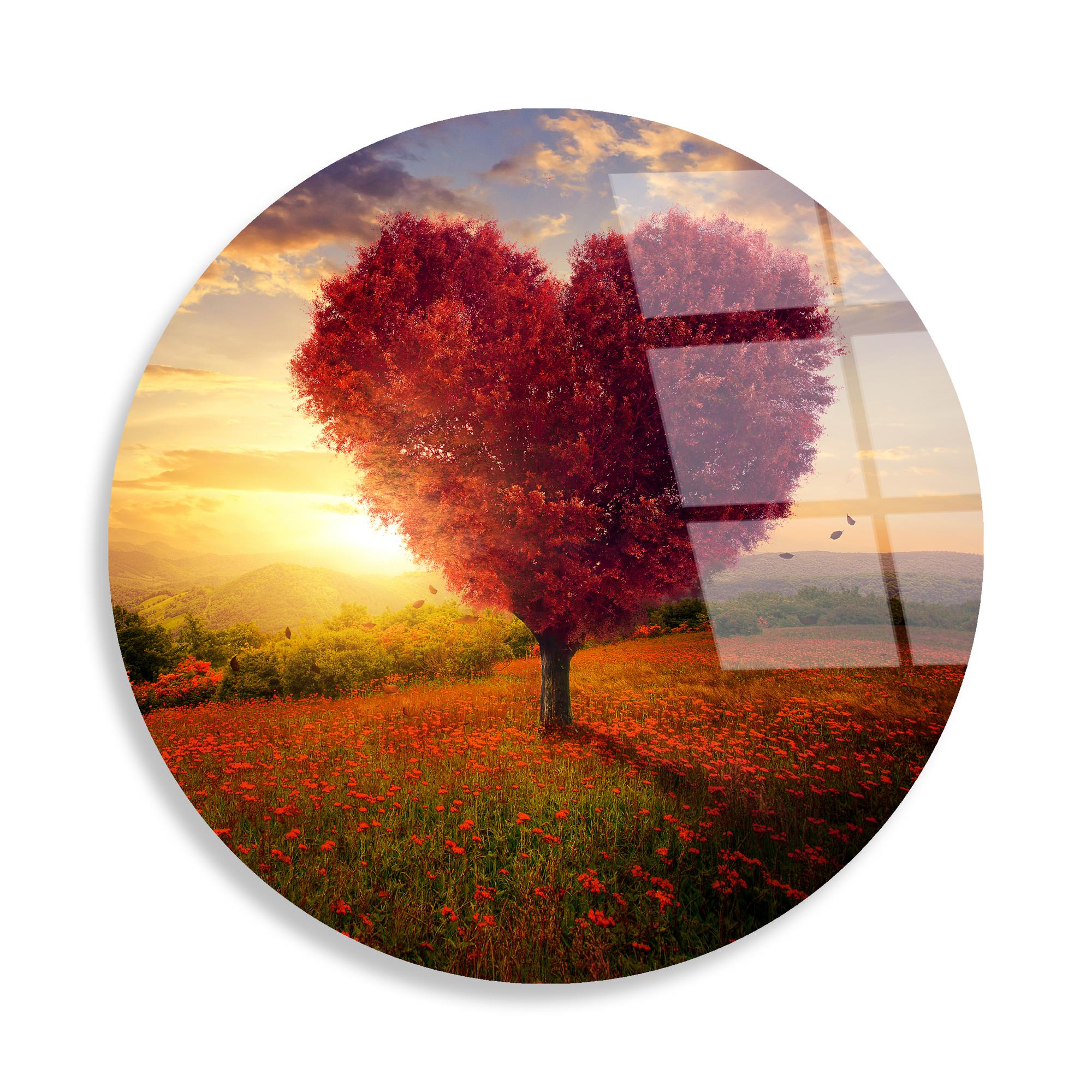 UV-1127 Baskılı Cam Yuvarlak Duvar Tablosu | ByLamp