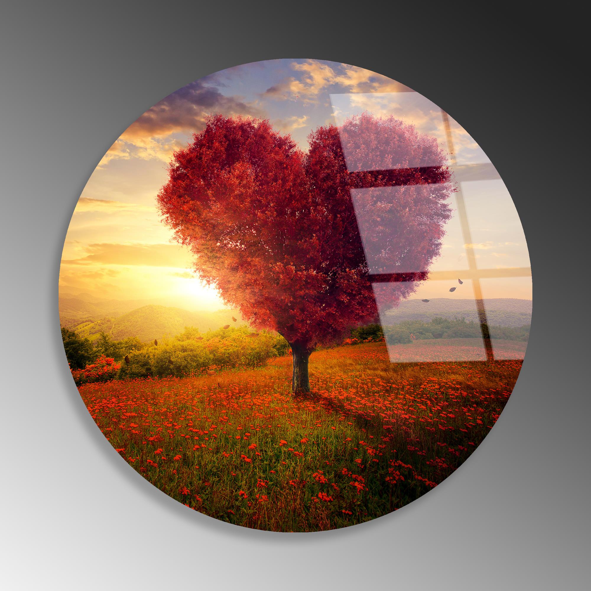 UV-1127 Baskılı Cam Yuvarlak Duvar Tablosu | ByLamp