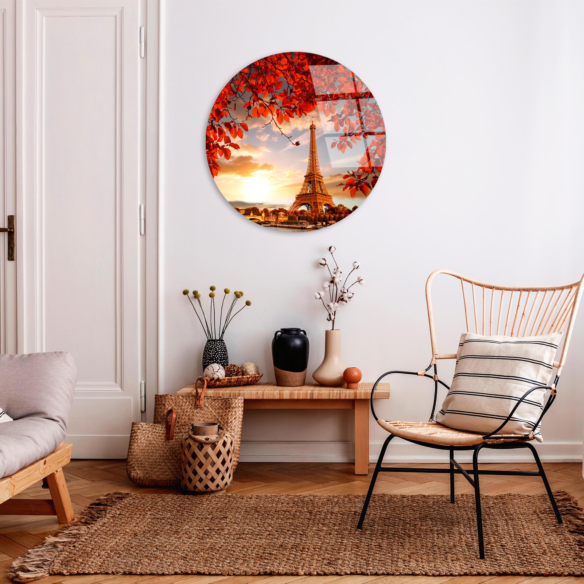 UV-1128 Baskılı Cam Yuvarlak Duvar Tablosu | ByLamp