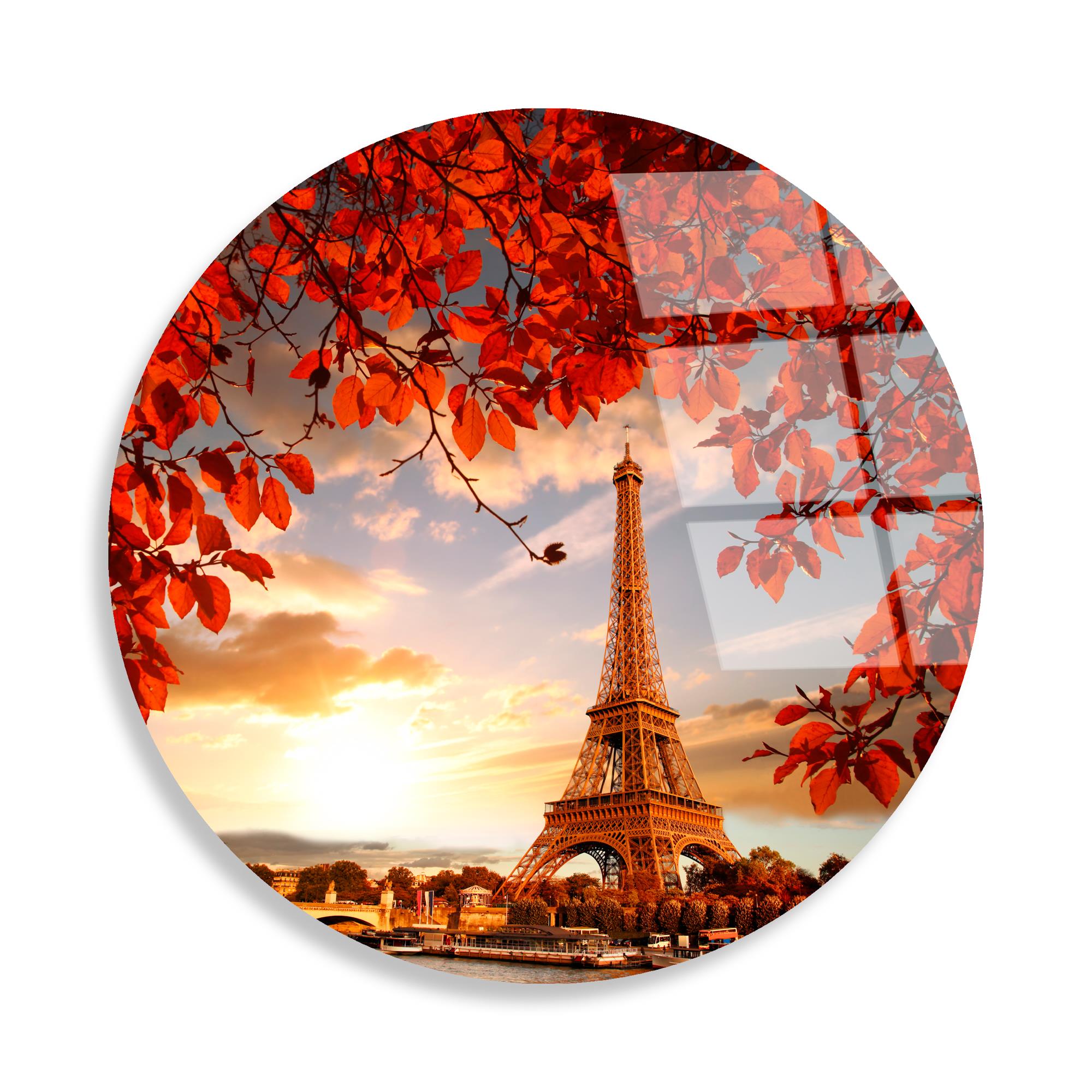 UV-1128 Baskılı Cam Yuvarlak Duvar Tablosu | ByLamp