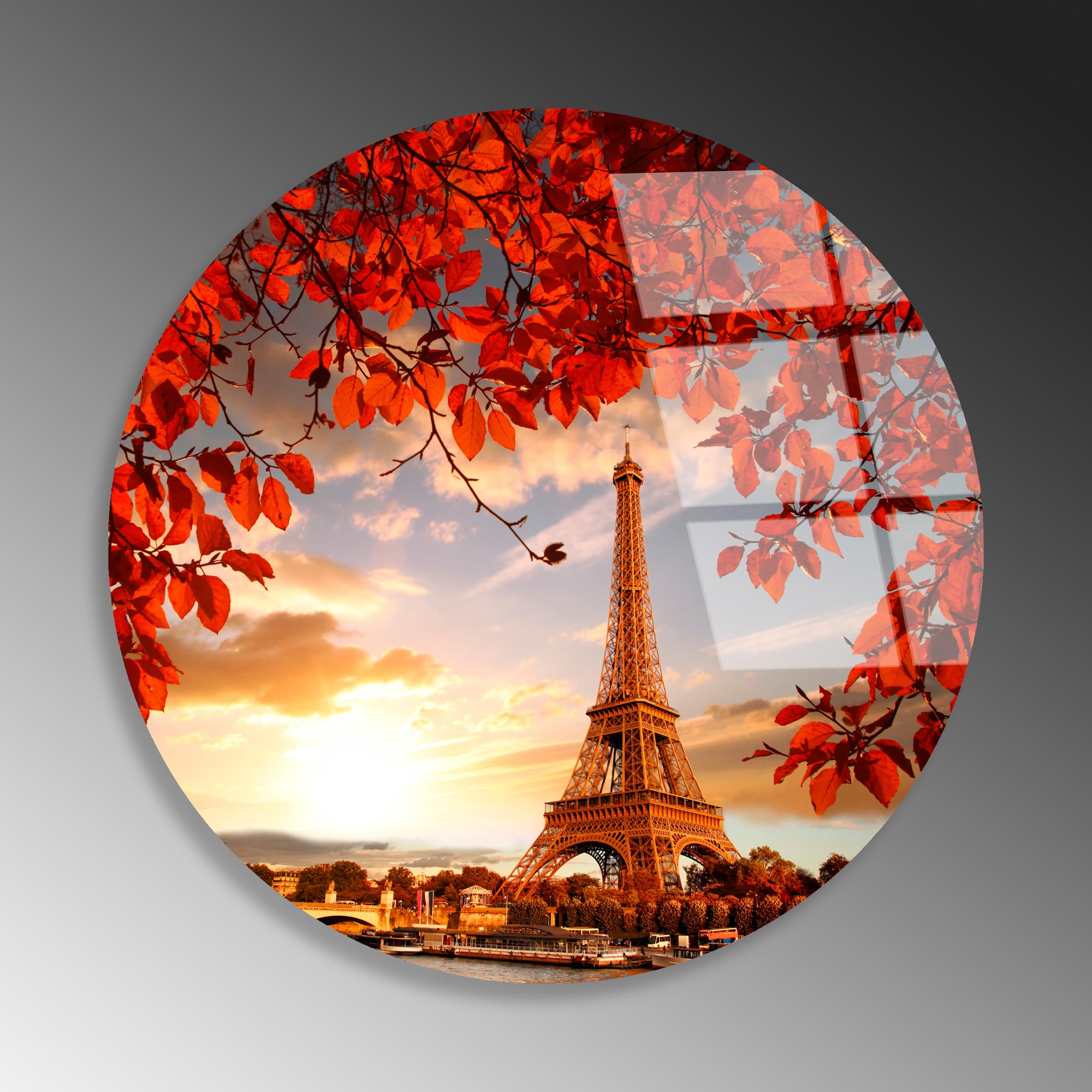 UV-1128 Baskılı Cam Yuvarlak Duvar Tablosu | ByLamp